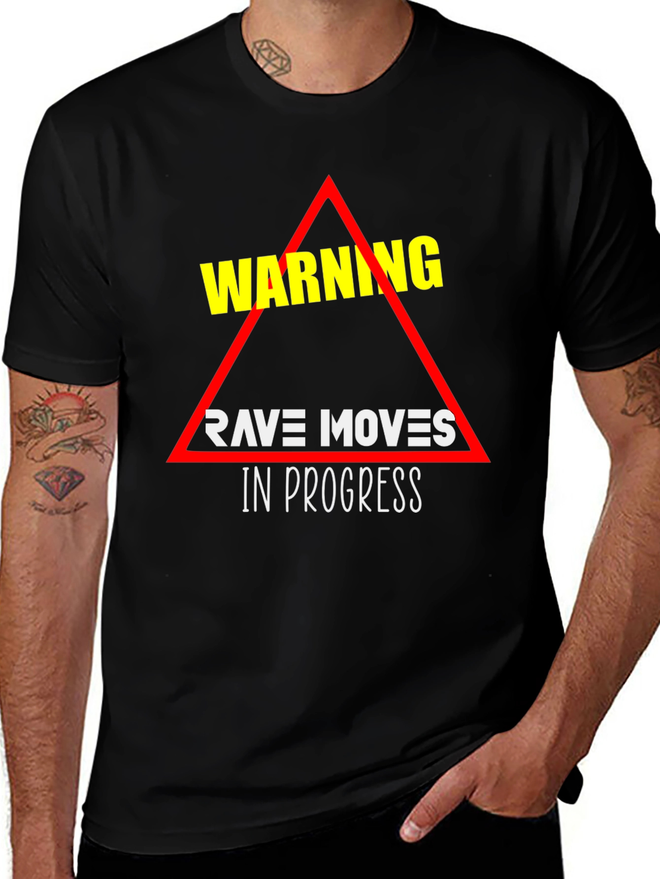 Warning Rave Moves in Progress Graphic T-Shirt