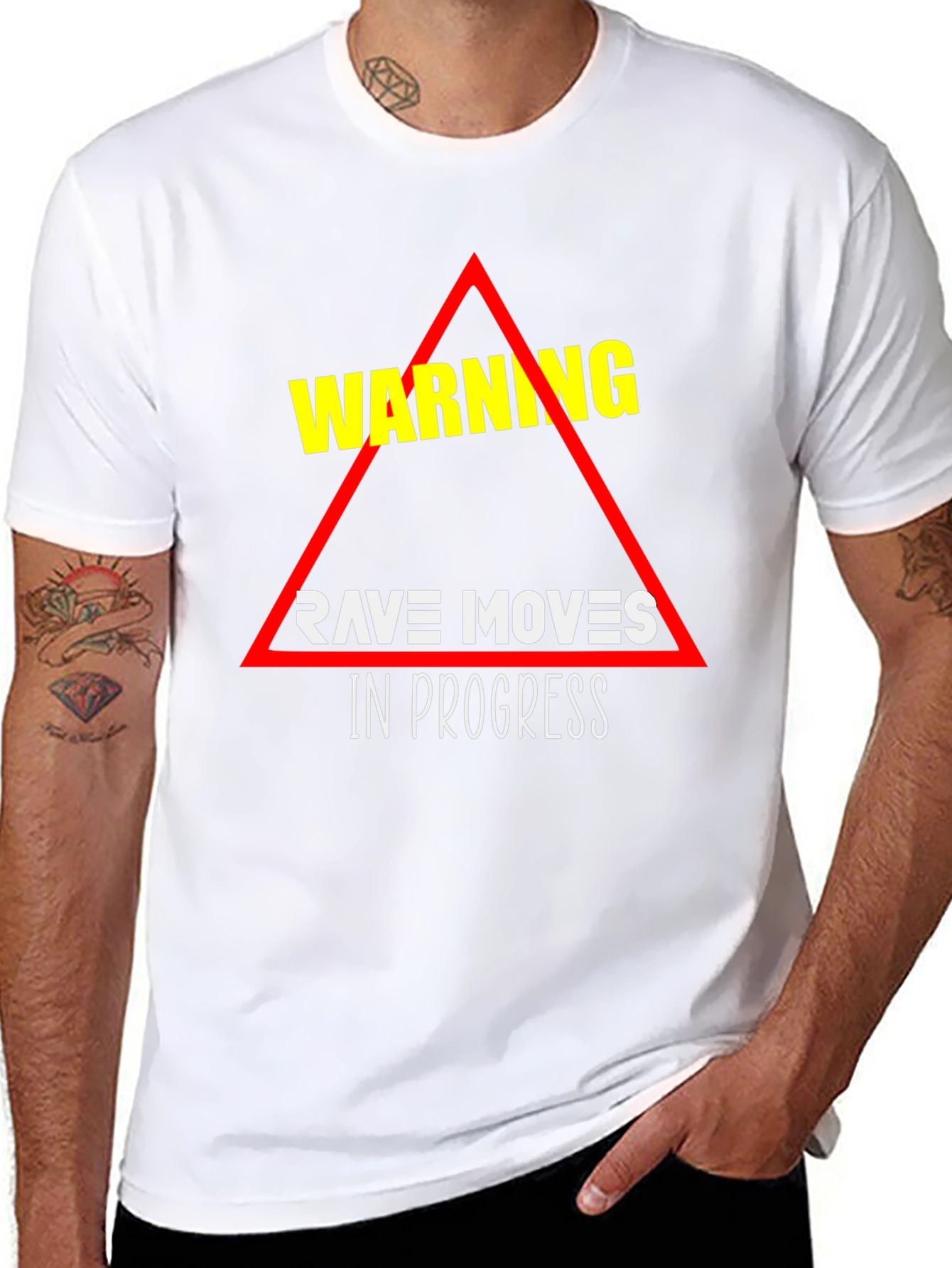 Warning Rave Moves in Progress Graphic T-Shirt
