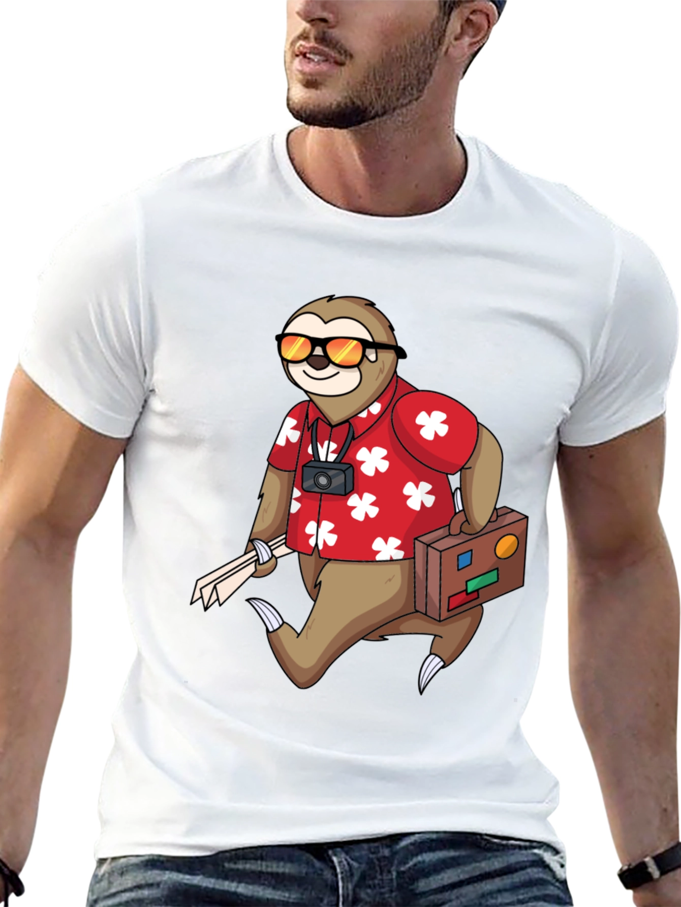 Sloth Tourist Graphic Tee - Comfy & Fun