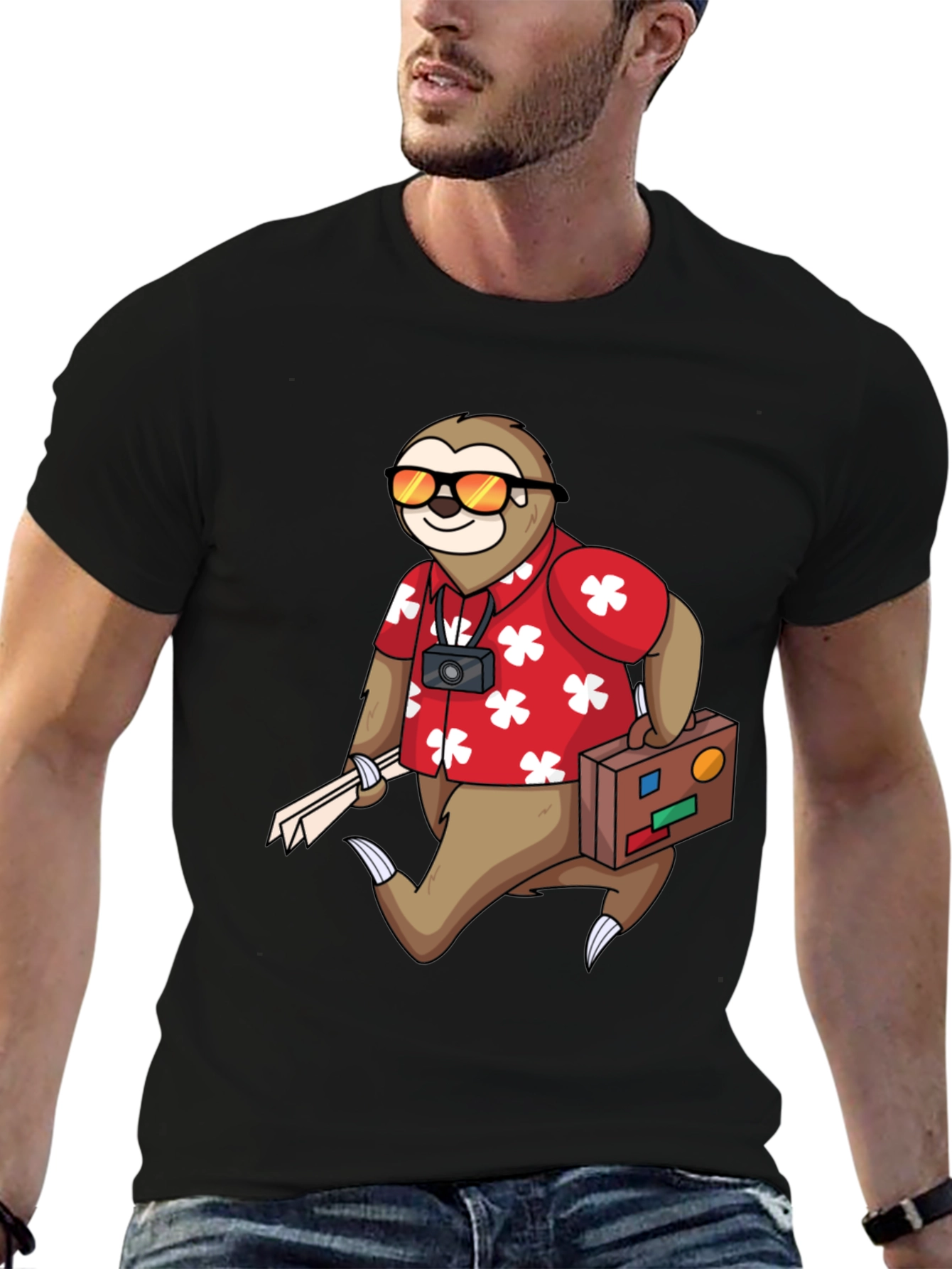 Sloth Tourist Graphic Tee - Comfy & Fun