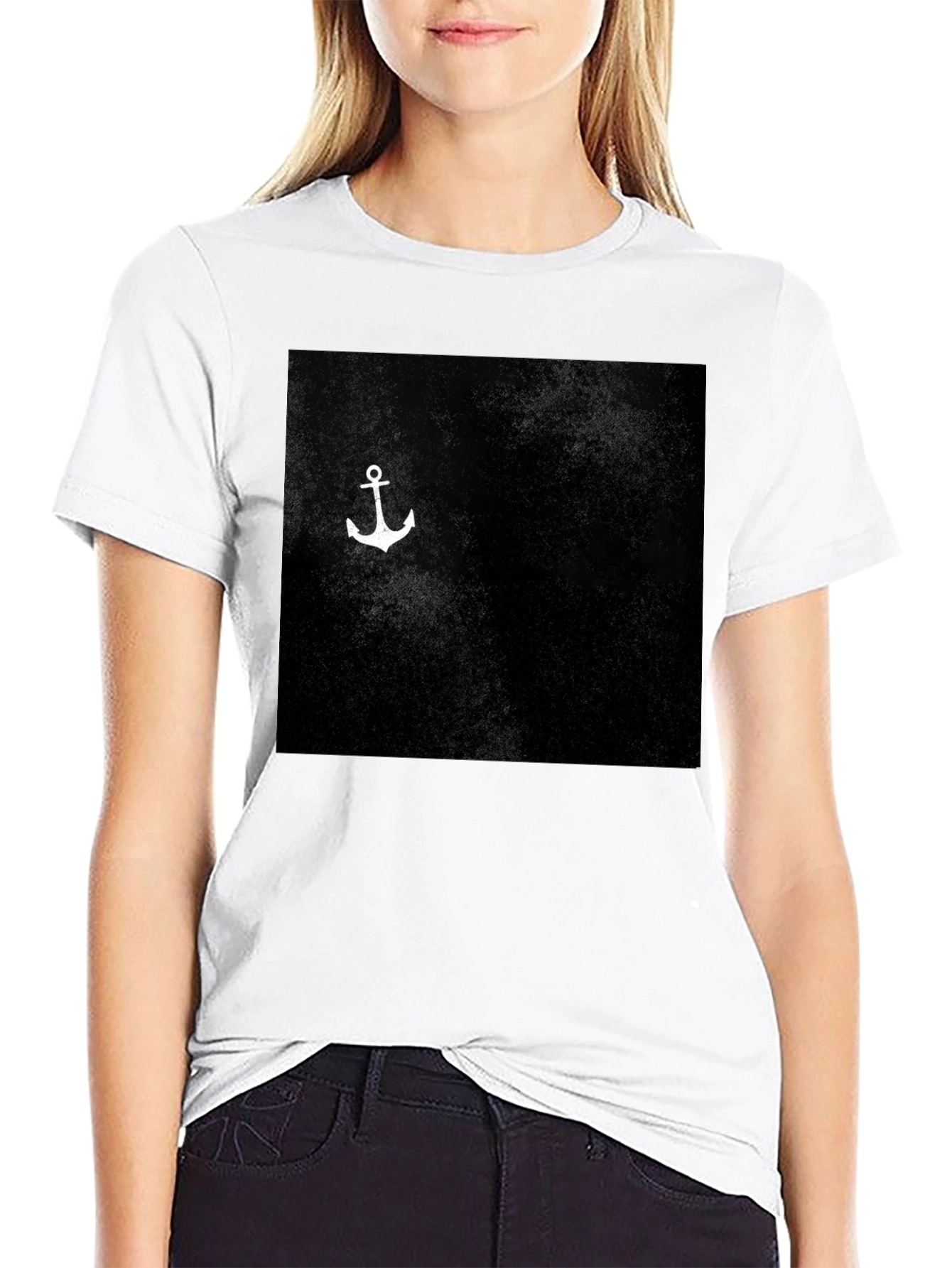 Anchor Graphic Print Black T-Shirt