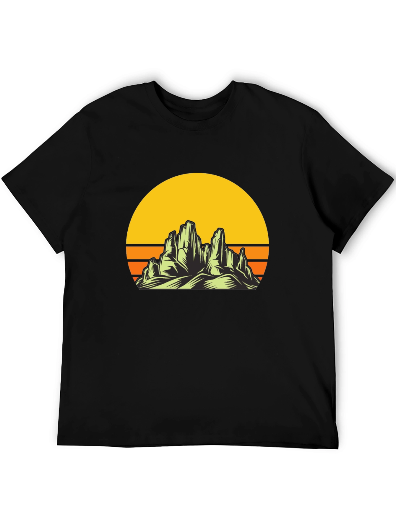 Sunset Mountain Graphic Tee - Black