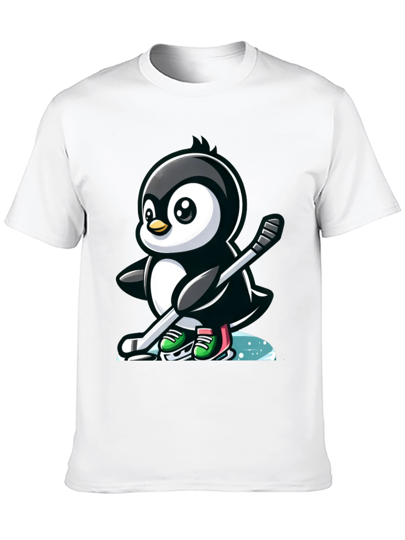 Hockey Penguin T-Shirt - Cool Cartoon Tee