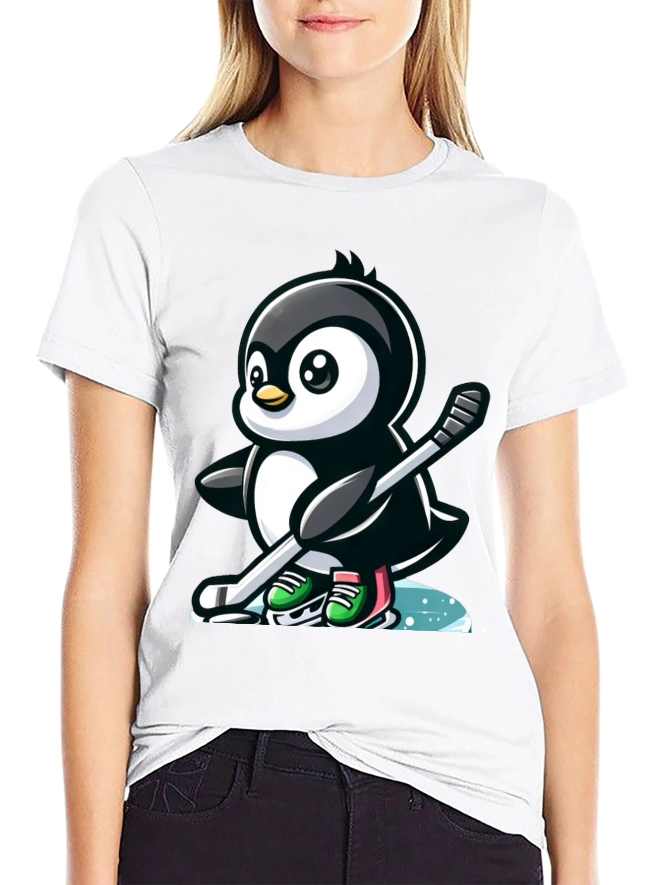 Hockey Penguin T-Shirt - Cool Cartoon Tee