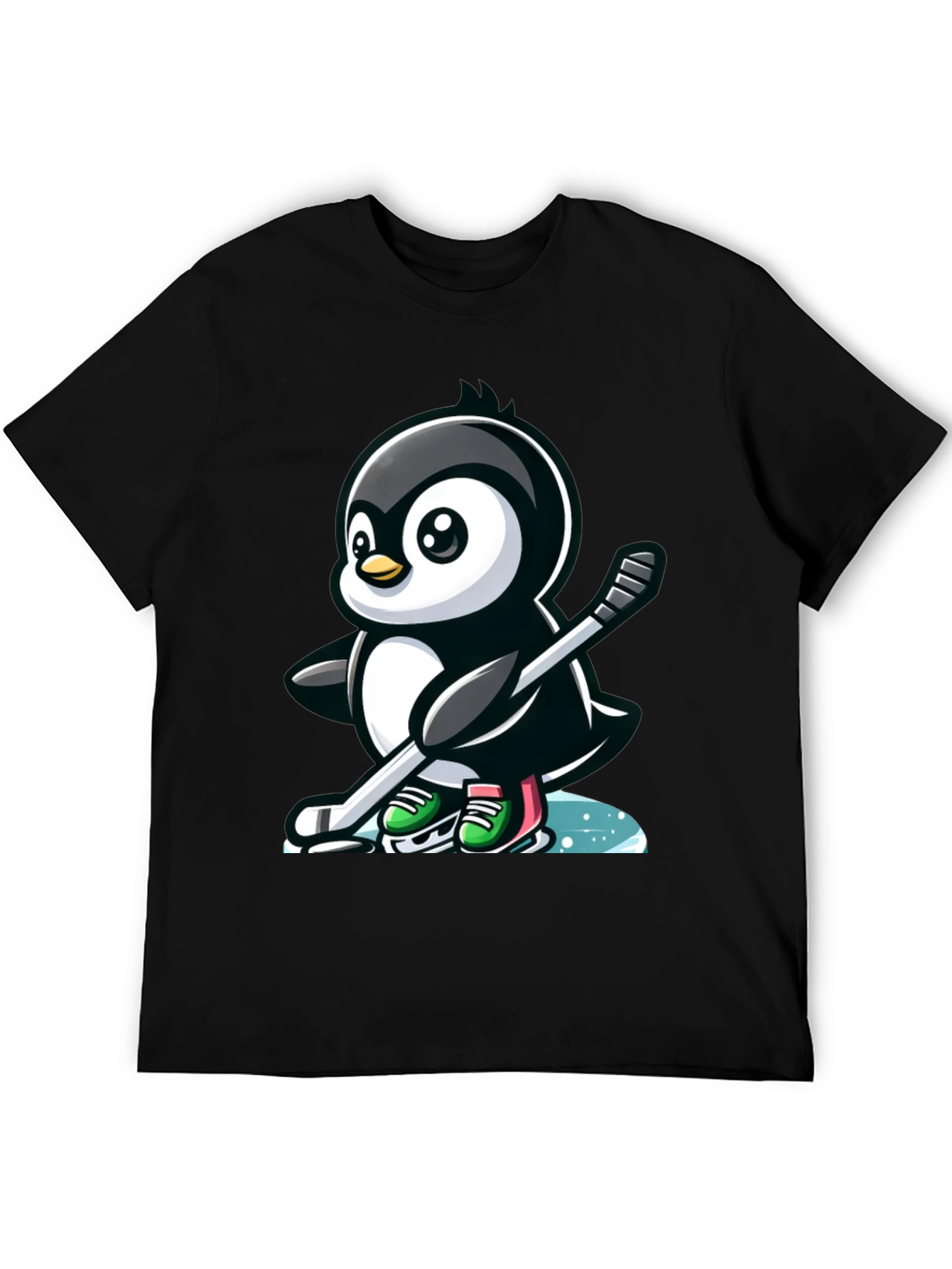 Hockey Penguin T-Shirt - Cool Cartoon Tee