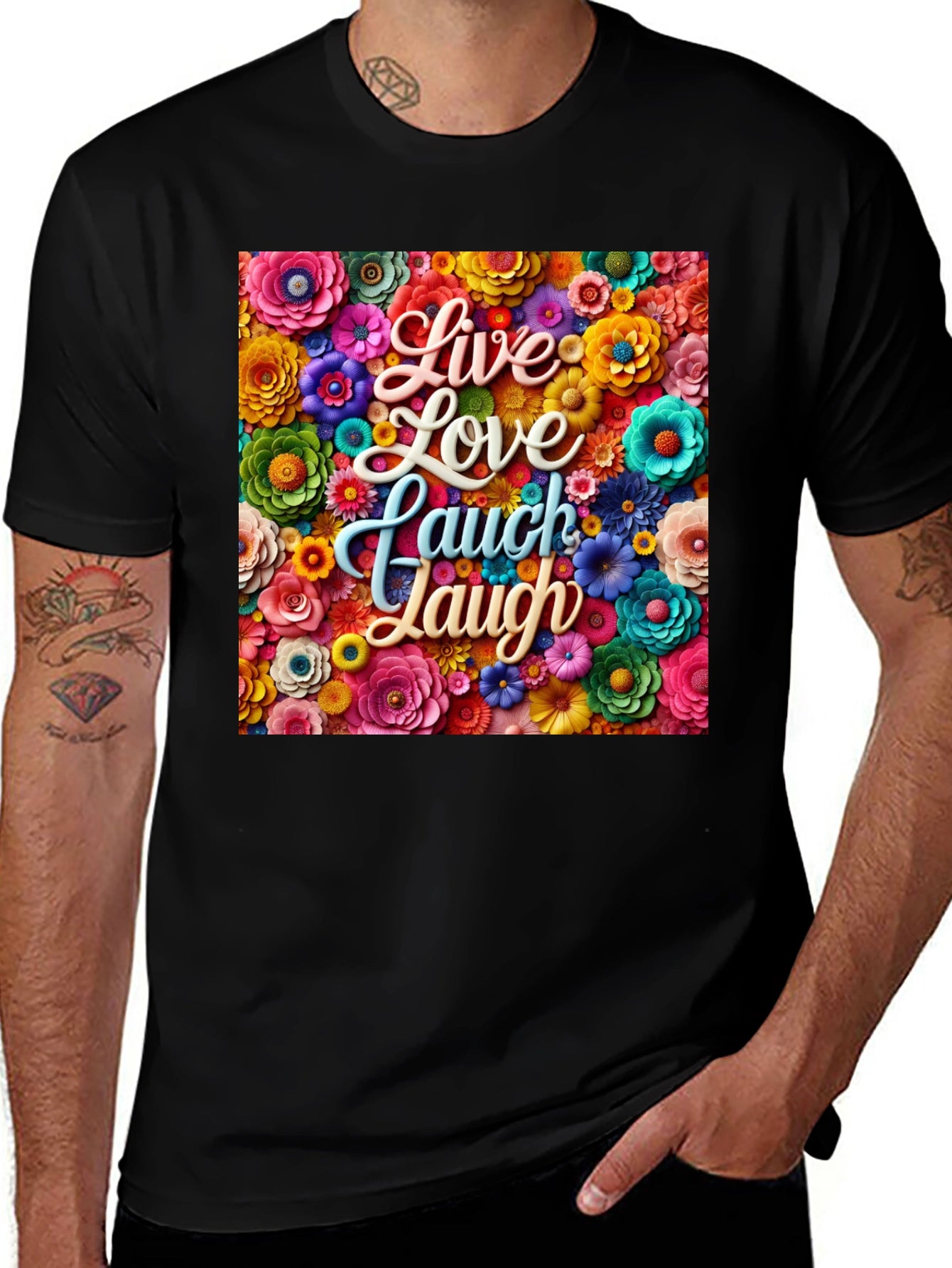Floral Live Love Laugh Graphic T-Shirt