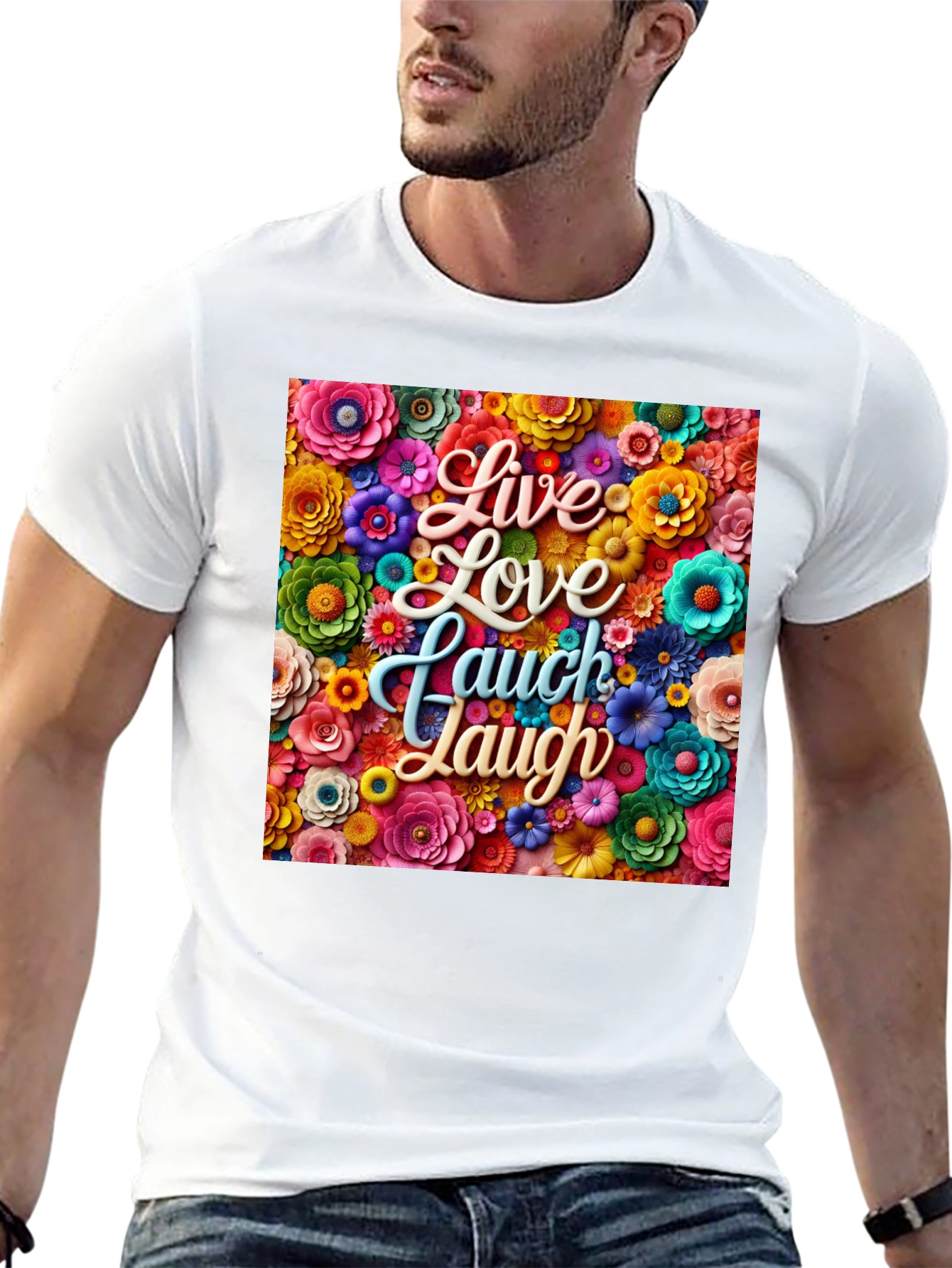 Floral Live Love Laugh Graphic T-Shirt