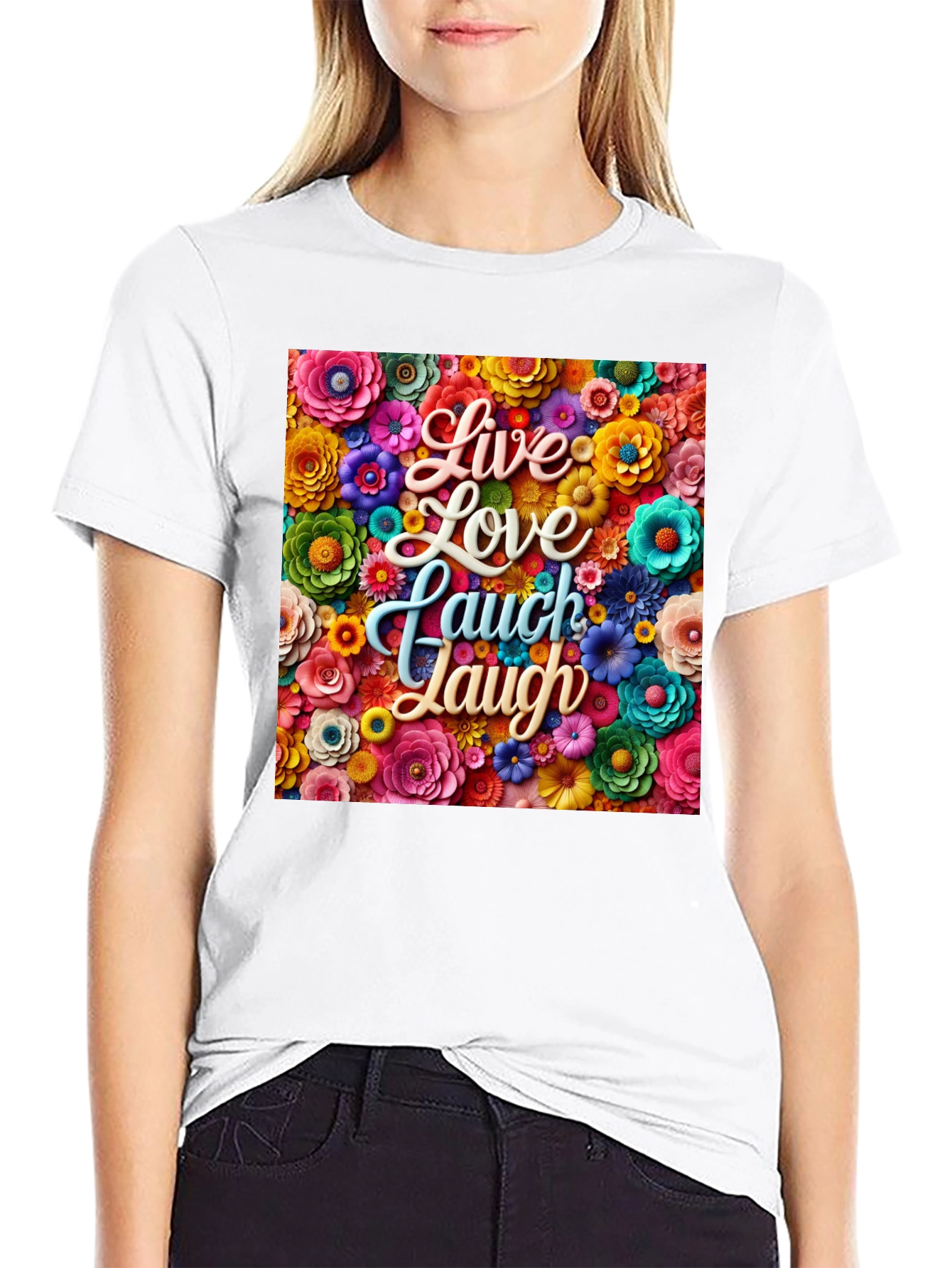 Floral Live Love Laugh Graphic T-Shirt