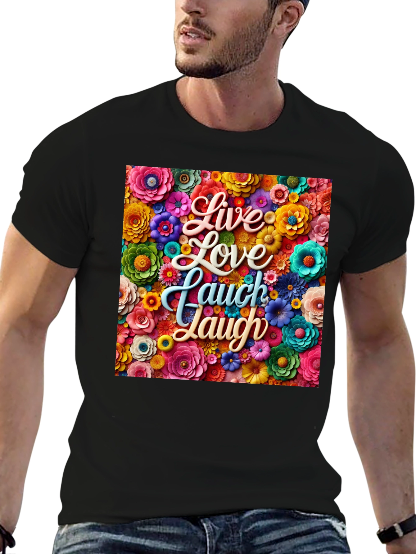Floral Live Love Laugh Graphic T-Shirt