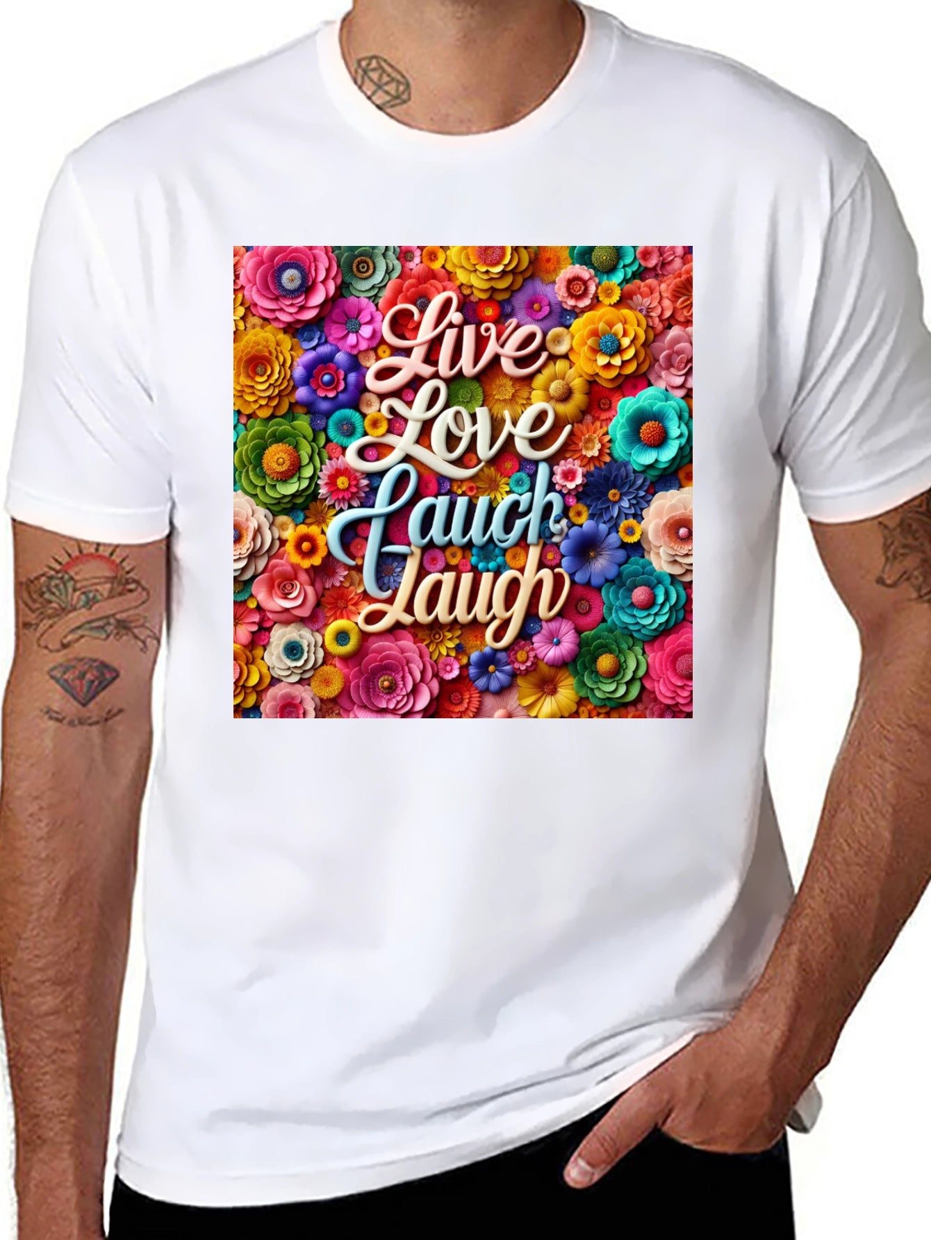 Floral Live Love Laugh Graphic T-Shirt