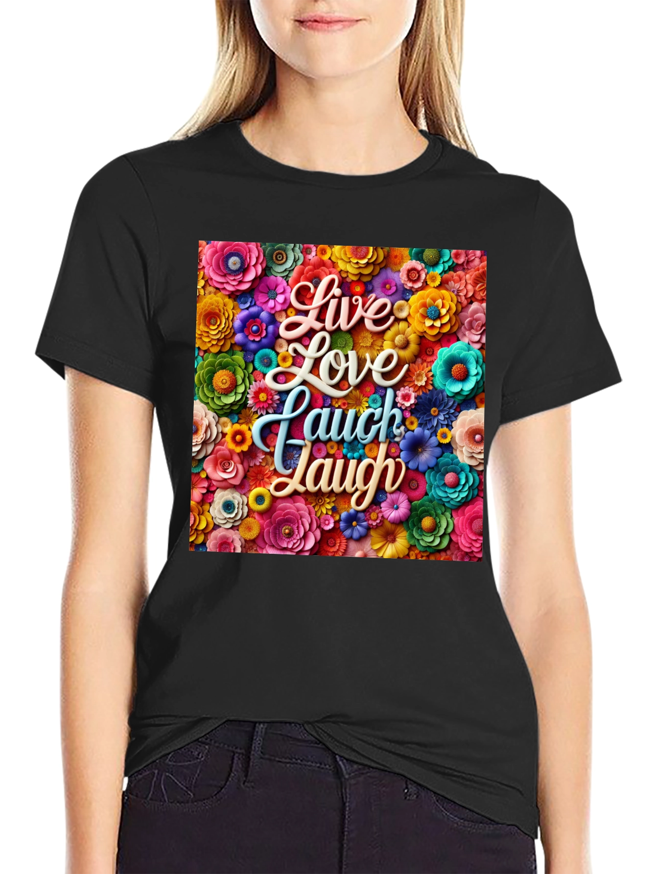 Floral Live Love Laugh Graphic T-Shirt