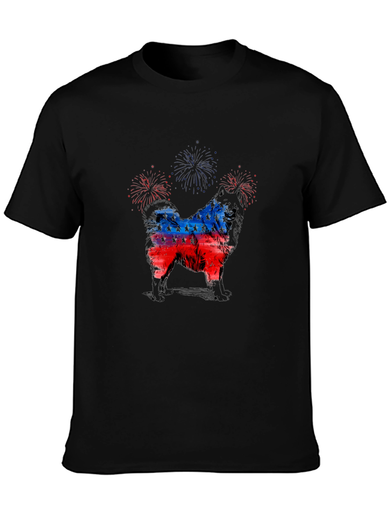 Patriotic Dog Fireworks T-Shirt