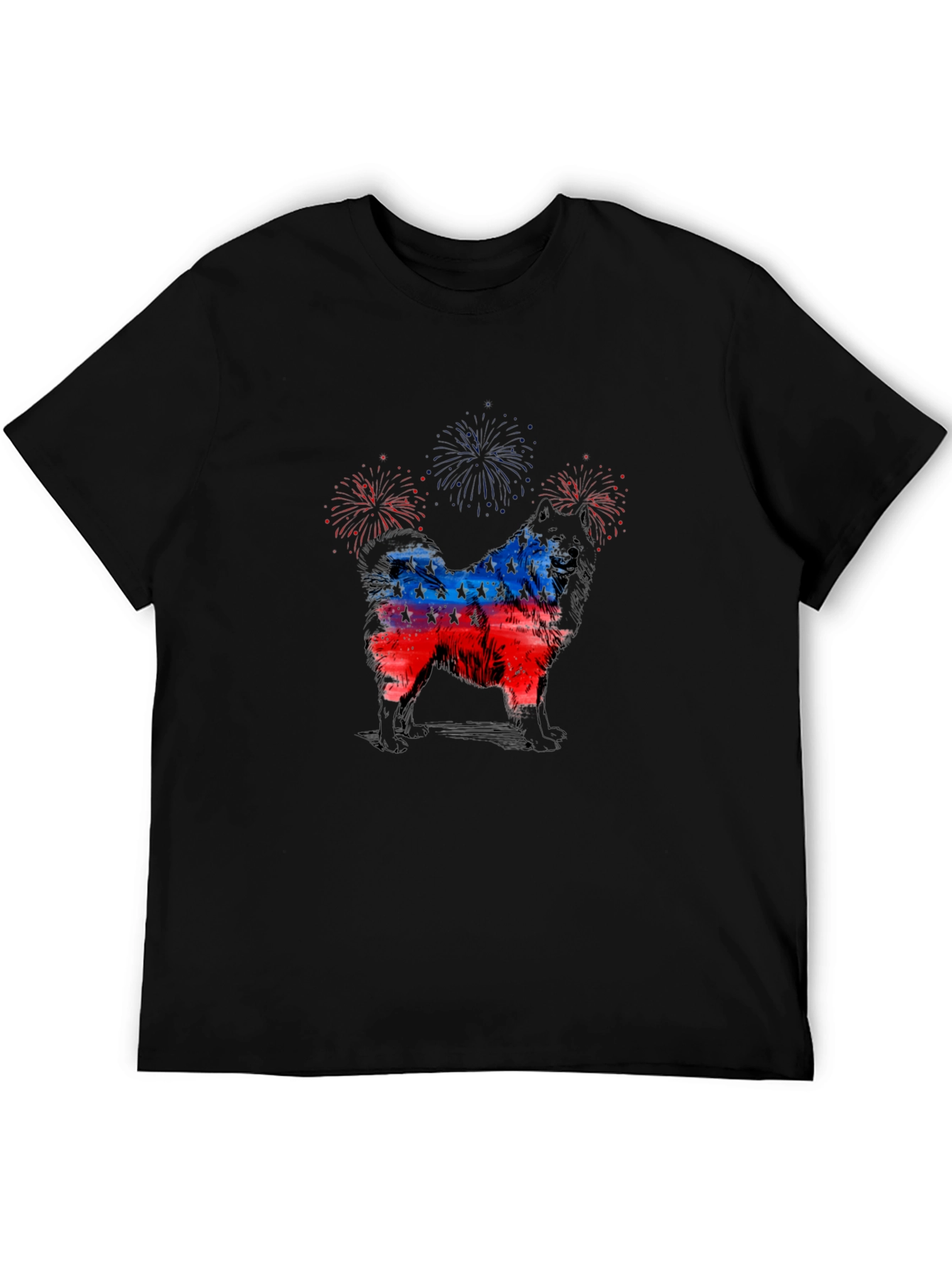 Patriotic Dog Fireworks T-Shirt