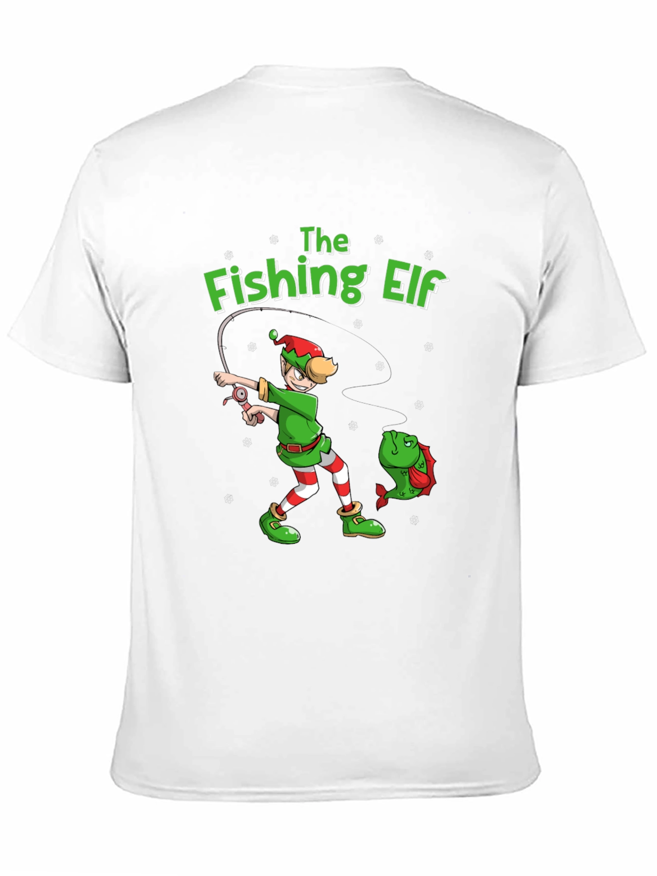 The Fishing Elf Christmas Holiday T-Shirt