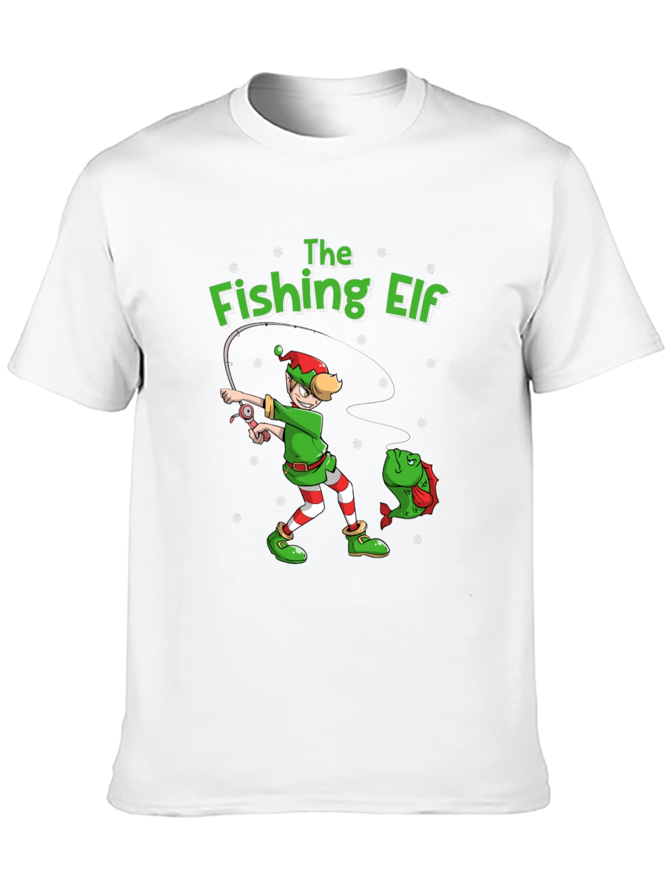 The Fishing Elf Christmas Holiday T-Shirt