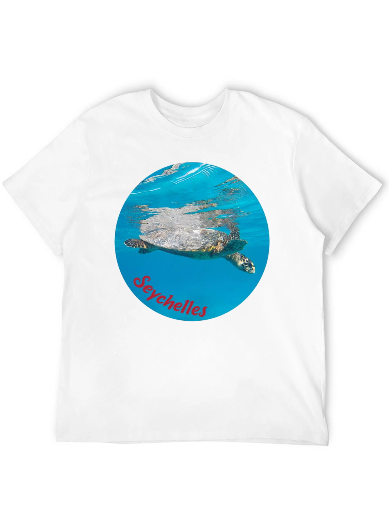 Seychelles Sea Turtle Black T-Shirt