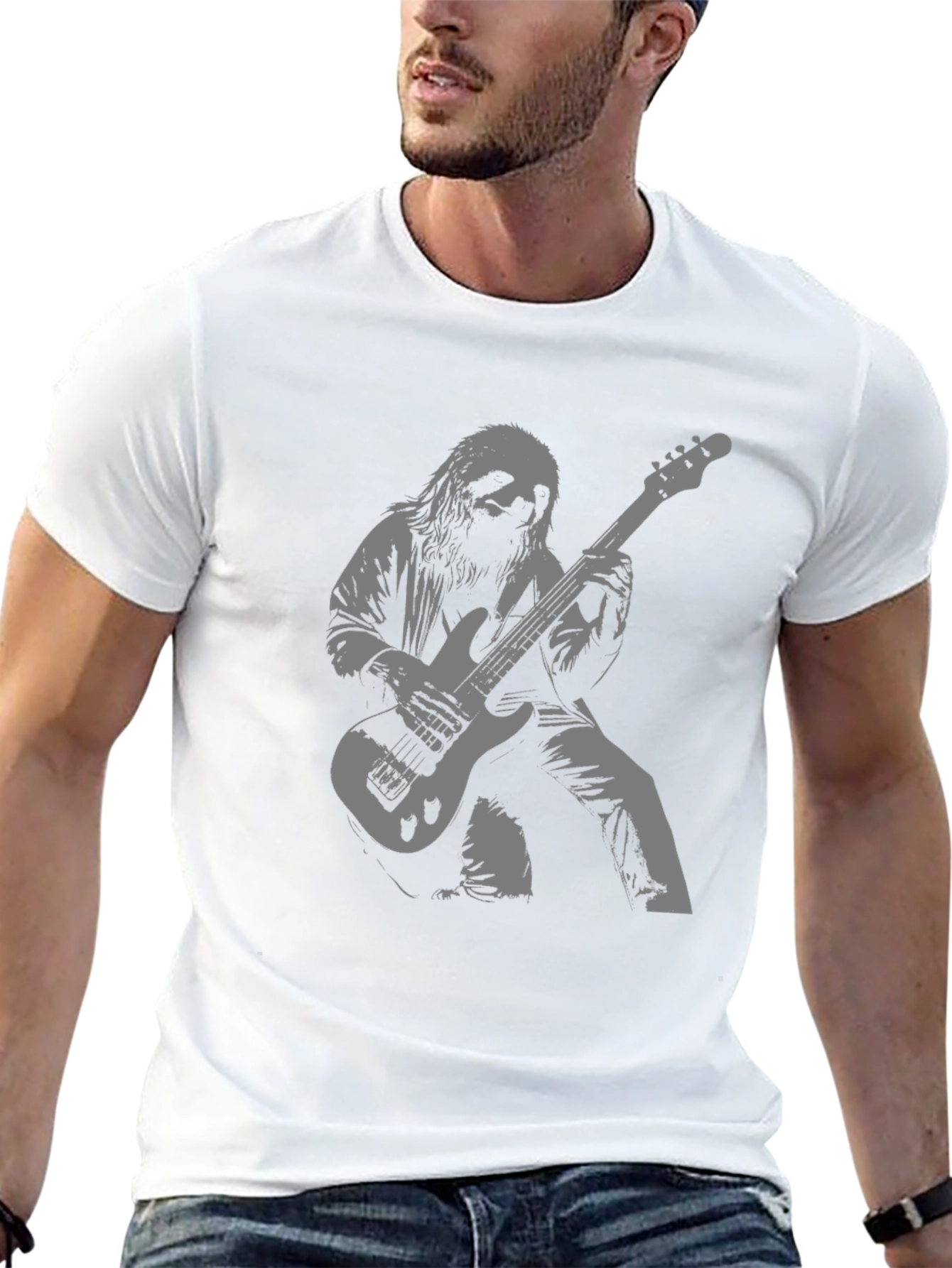 Sloth Bassist Black T-Shirt - Rock On!