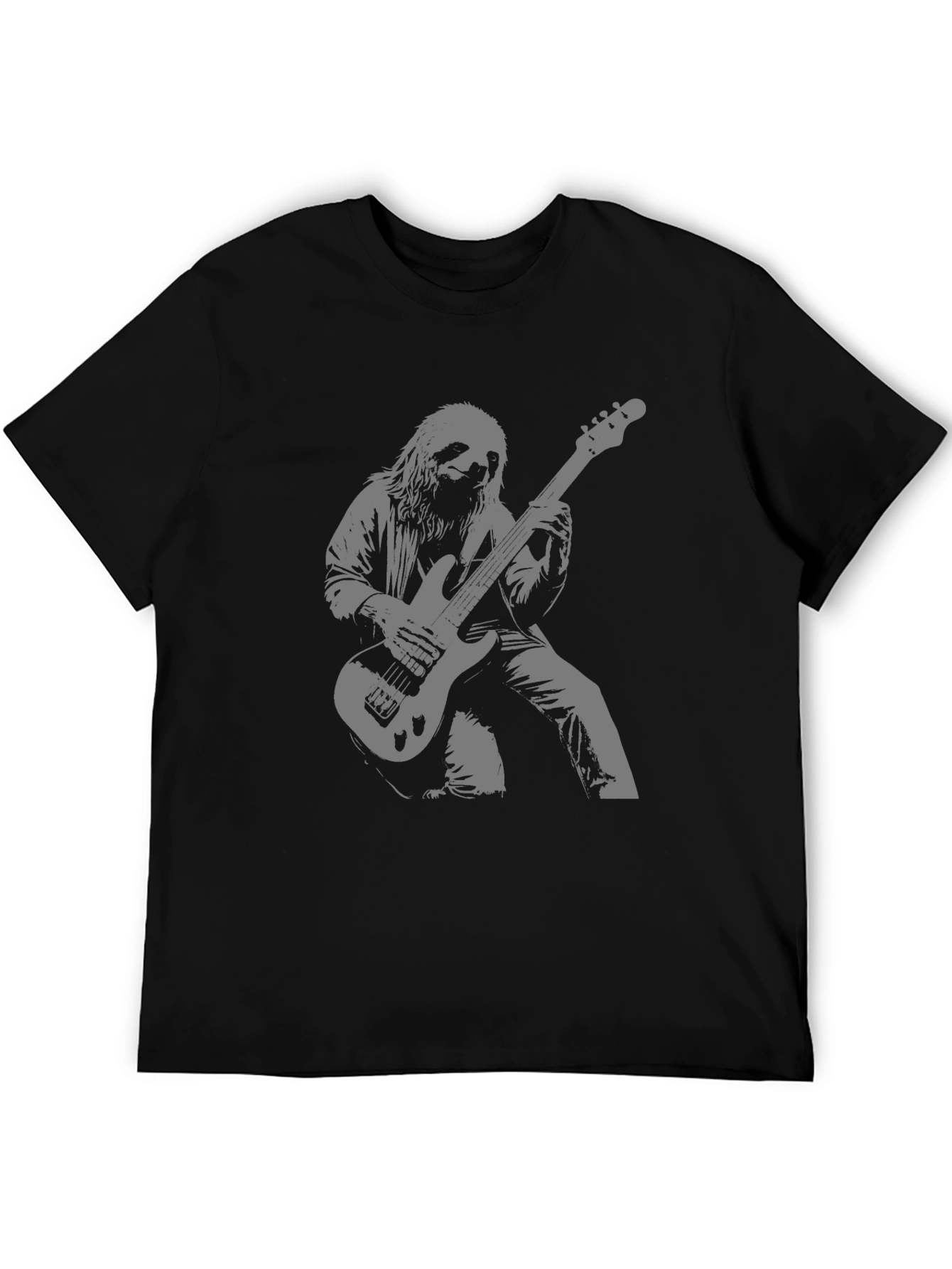 Sloth Bassist Black T-Shirt - Rock On!