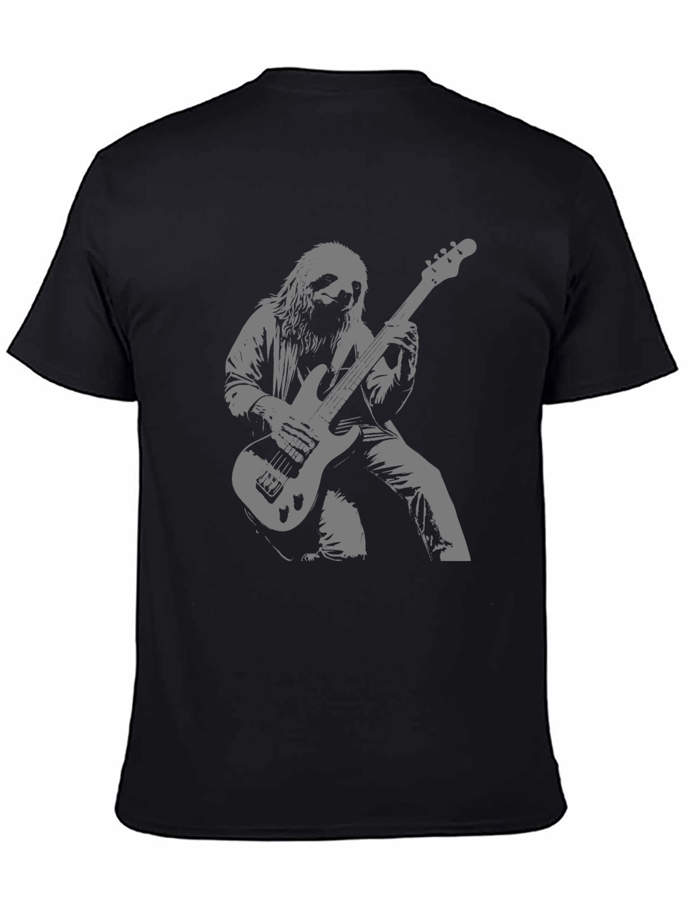Sloth Bassist Black T-Shirt - Rock On!