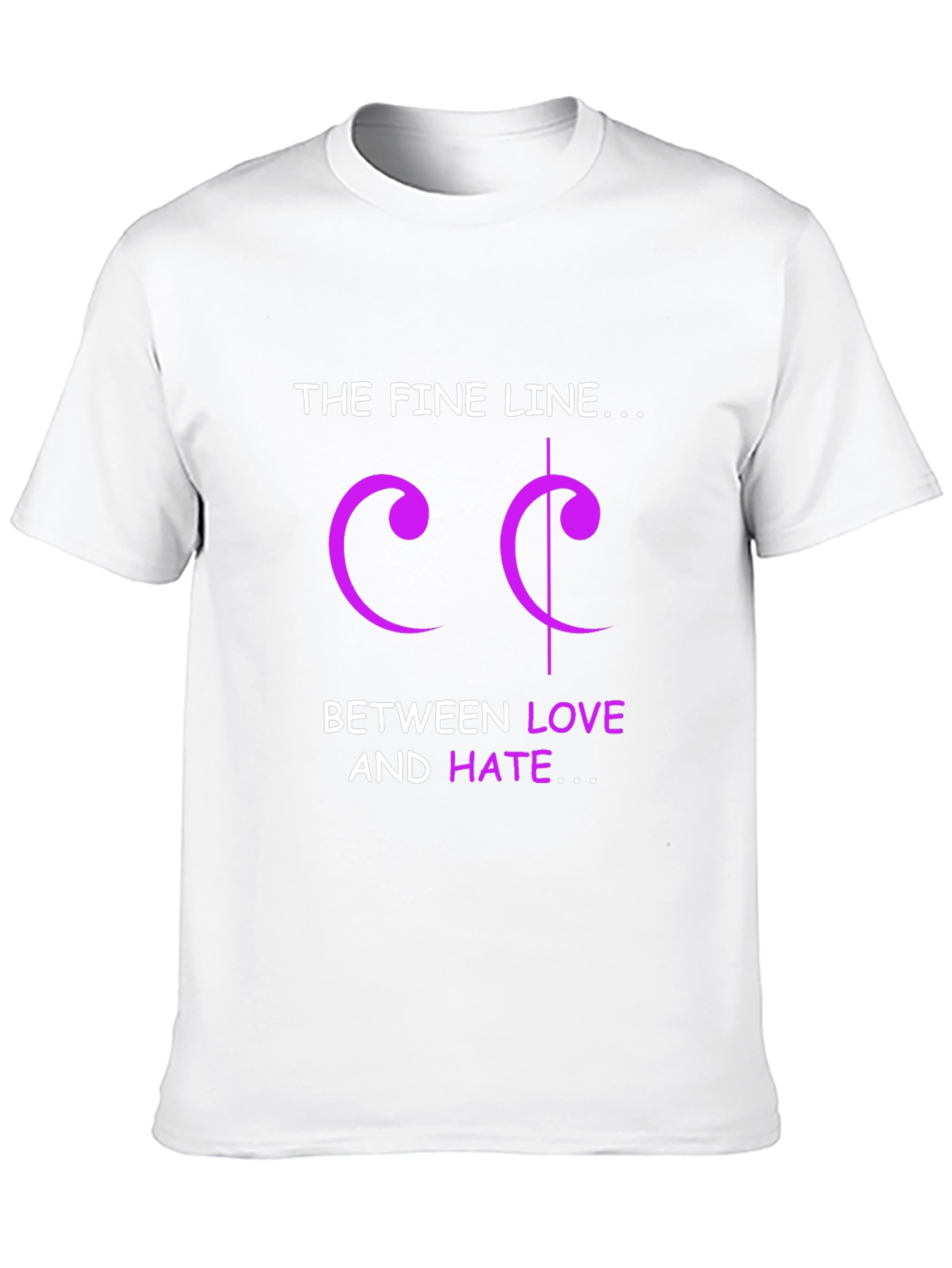 Fine Line Love Hate Music Note T-Shirt