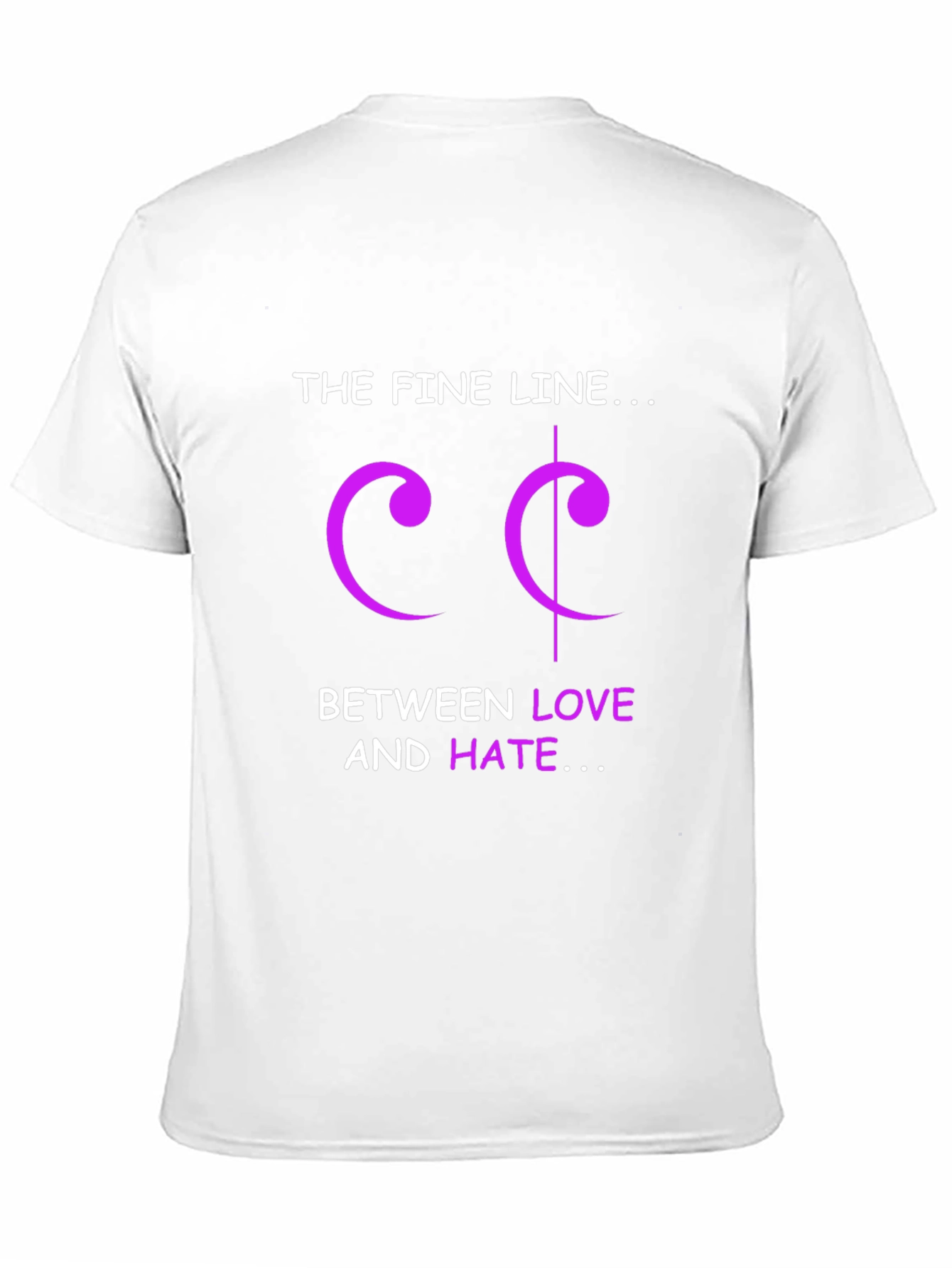 Fine Line Love Hate Music Note T-Shirt