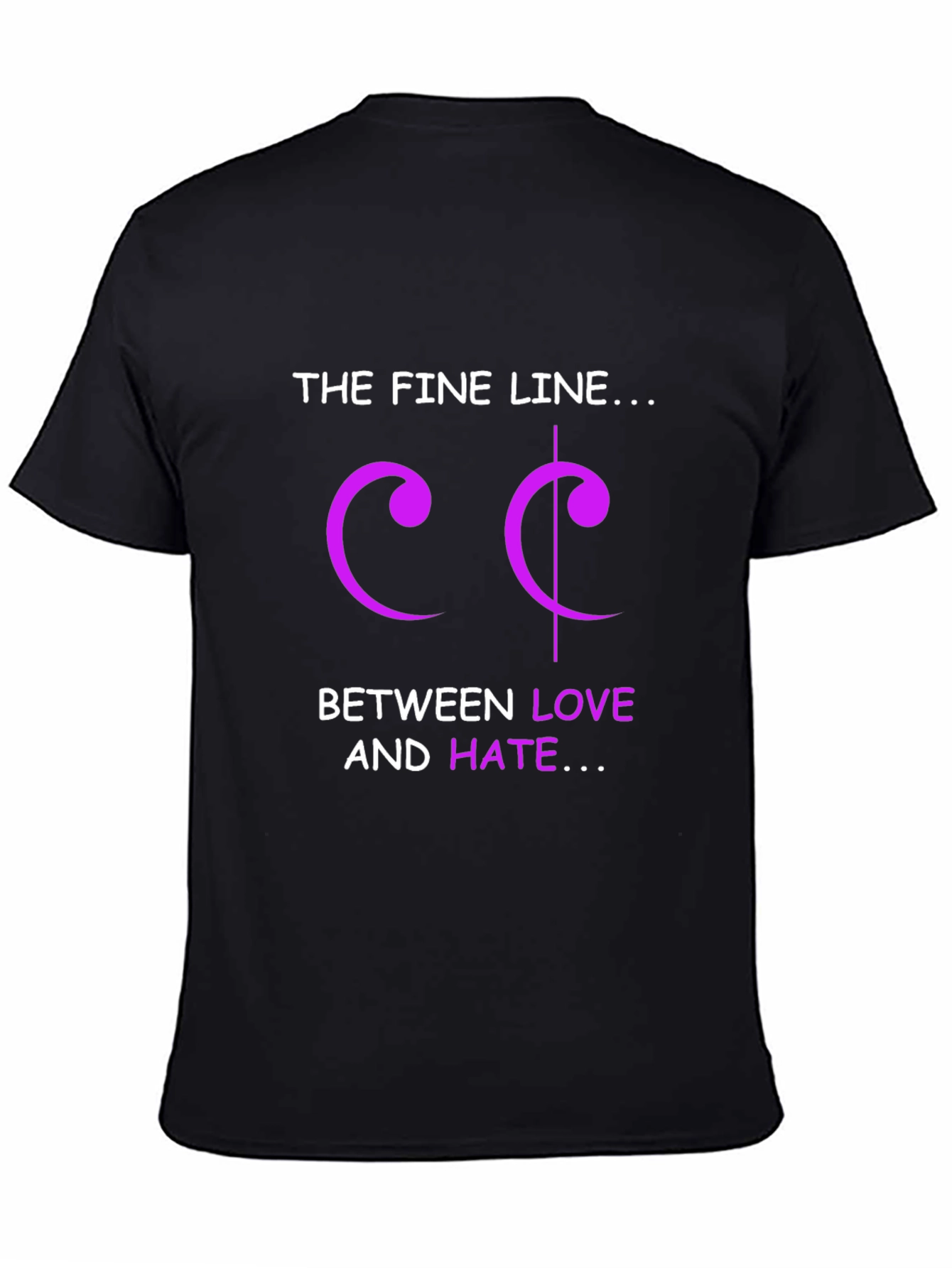 Fine Line Love Hate Music Note T-Shirt