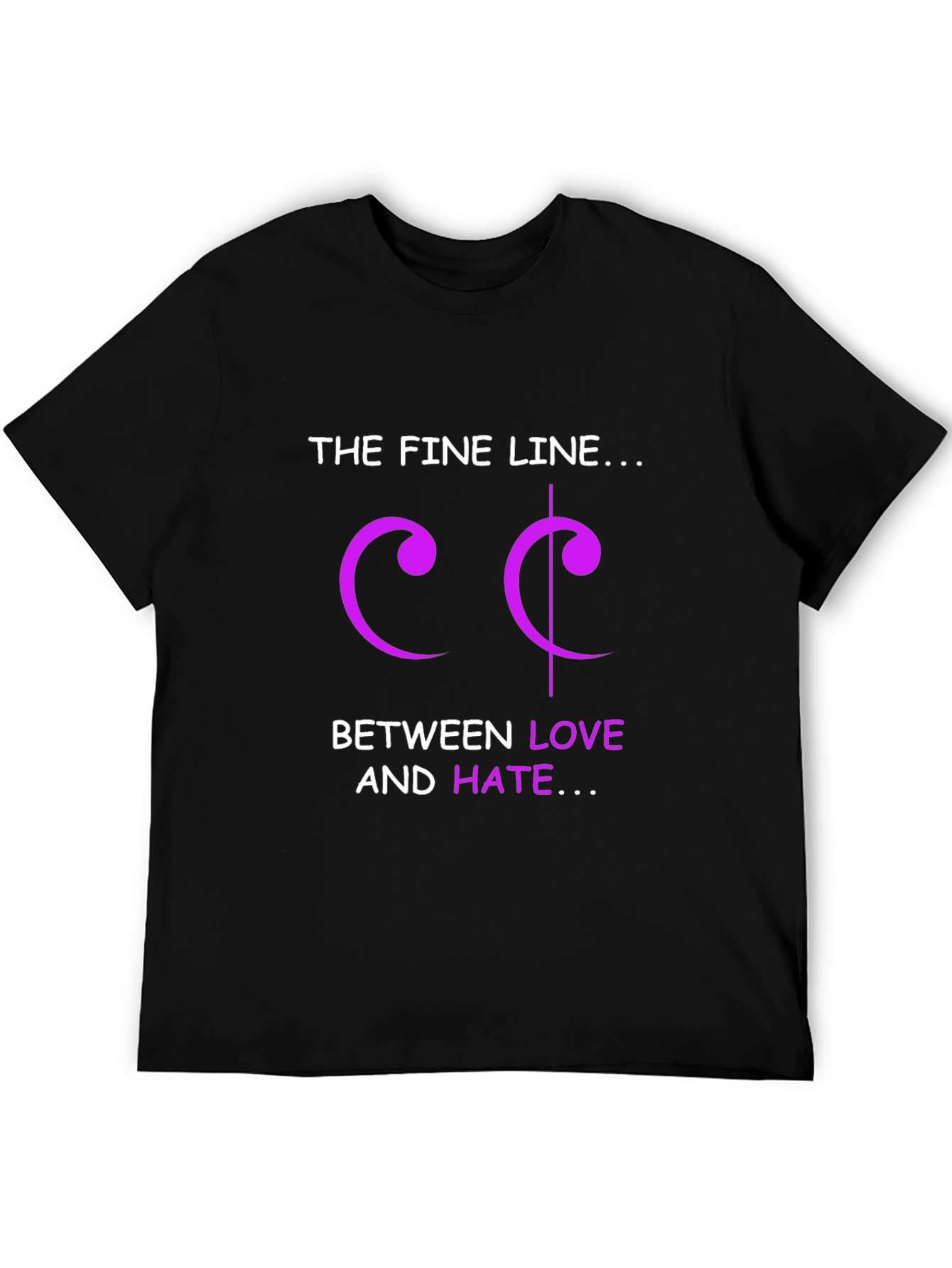 Fine Line Love Hate Music Note T-Shirt