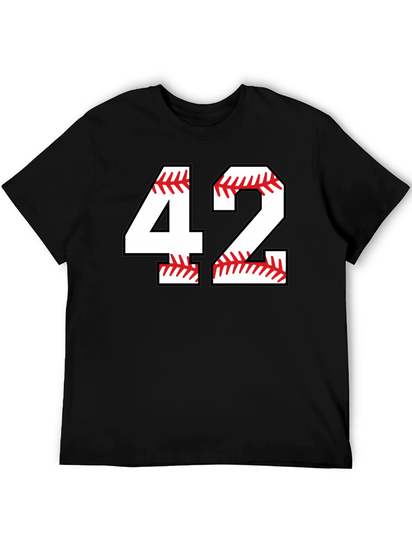 Baseball 42 T-Shirt Black Graphic Tee
