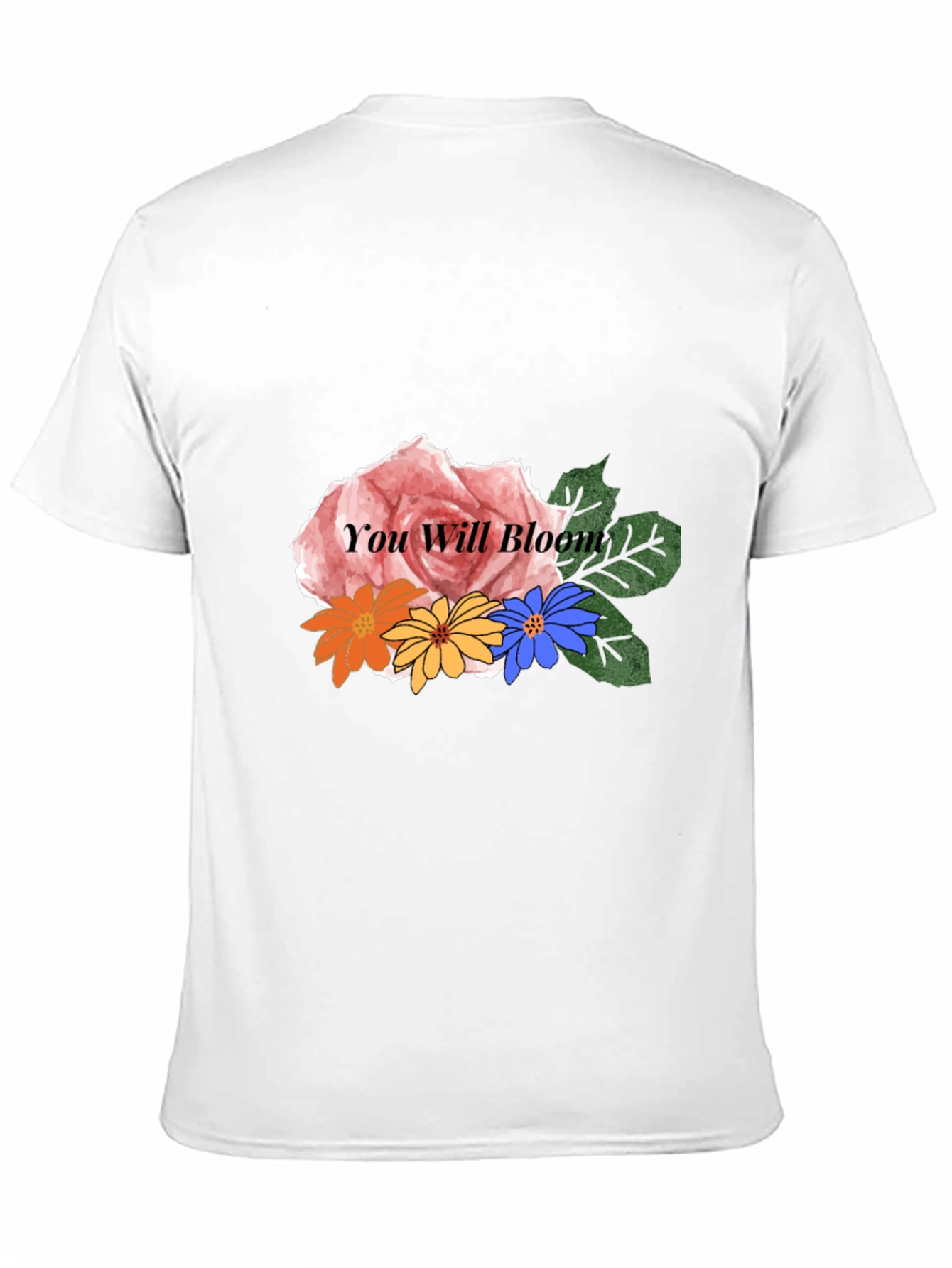 Floral You Will Bloom Graphic Black T-Shirt