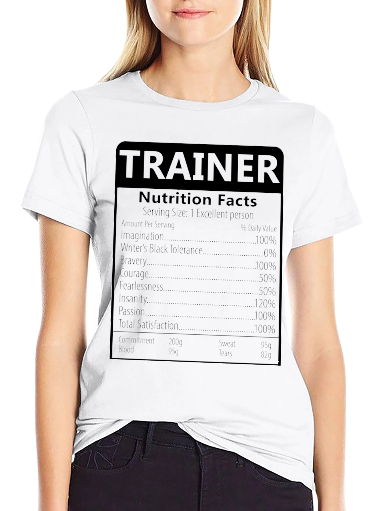 Trainer Nutrition Facts Black T-Shirt