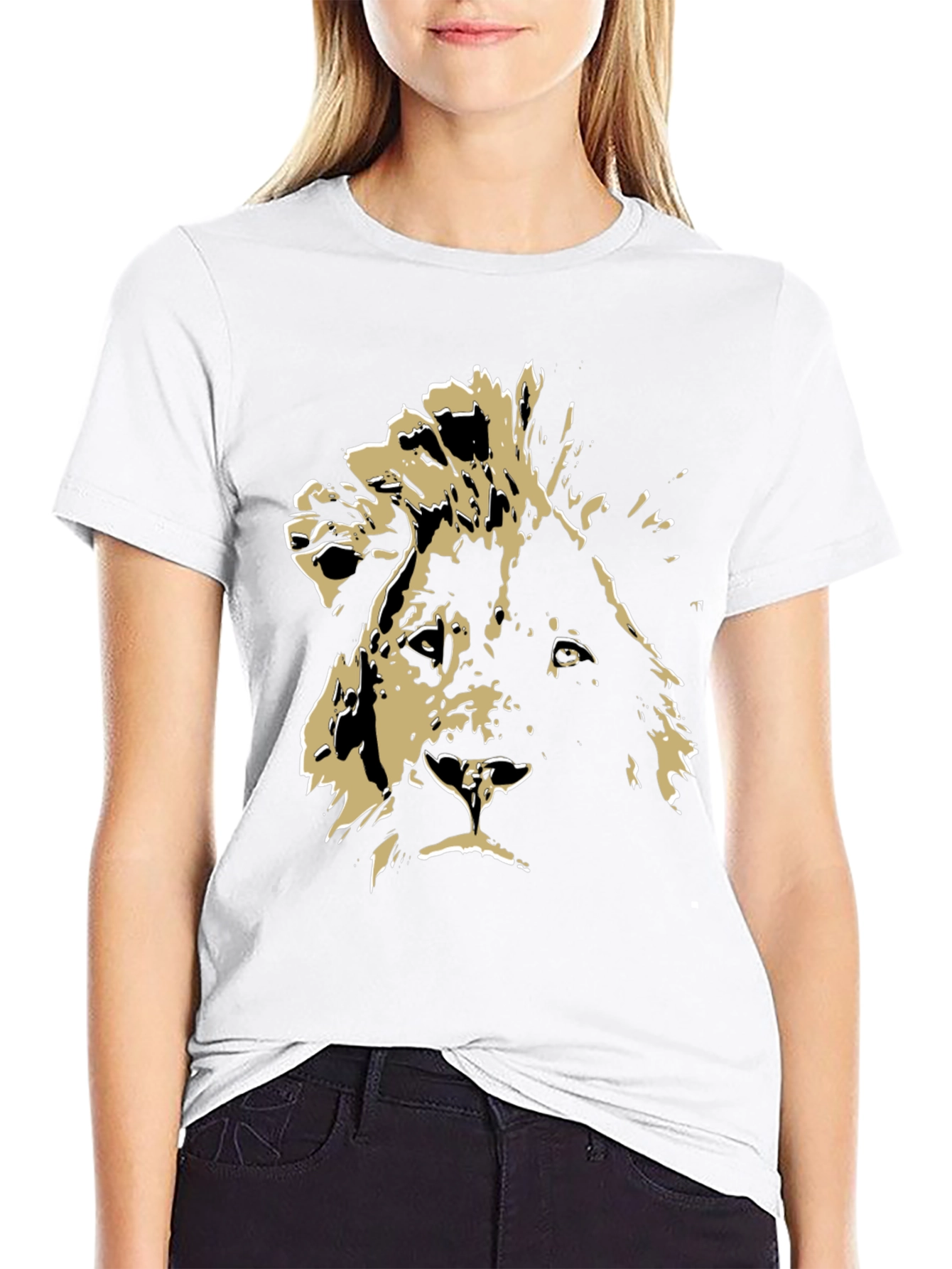 Lion Graphic Tee - Bold Animal Print Shirt