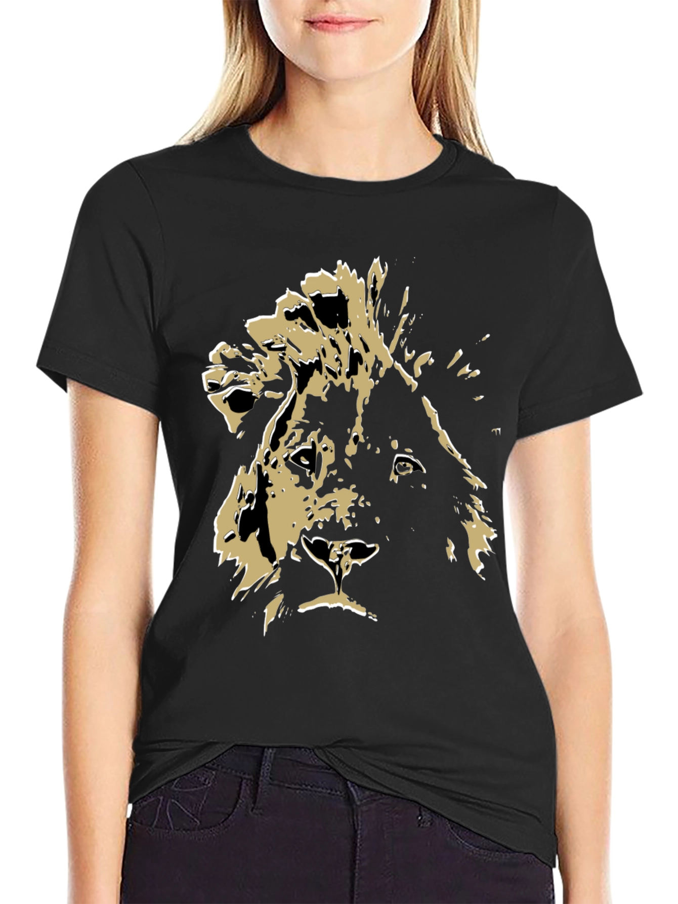 Lion Graphic Tee - Bold Animal Print Shirt