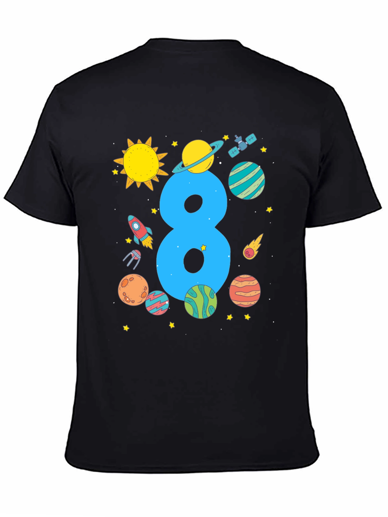 Kids 8th Birthday Space T-Shirt