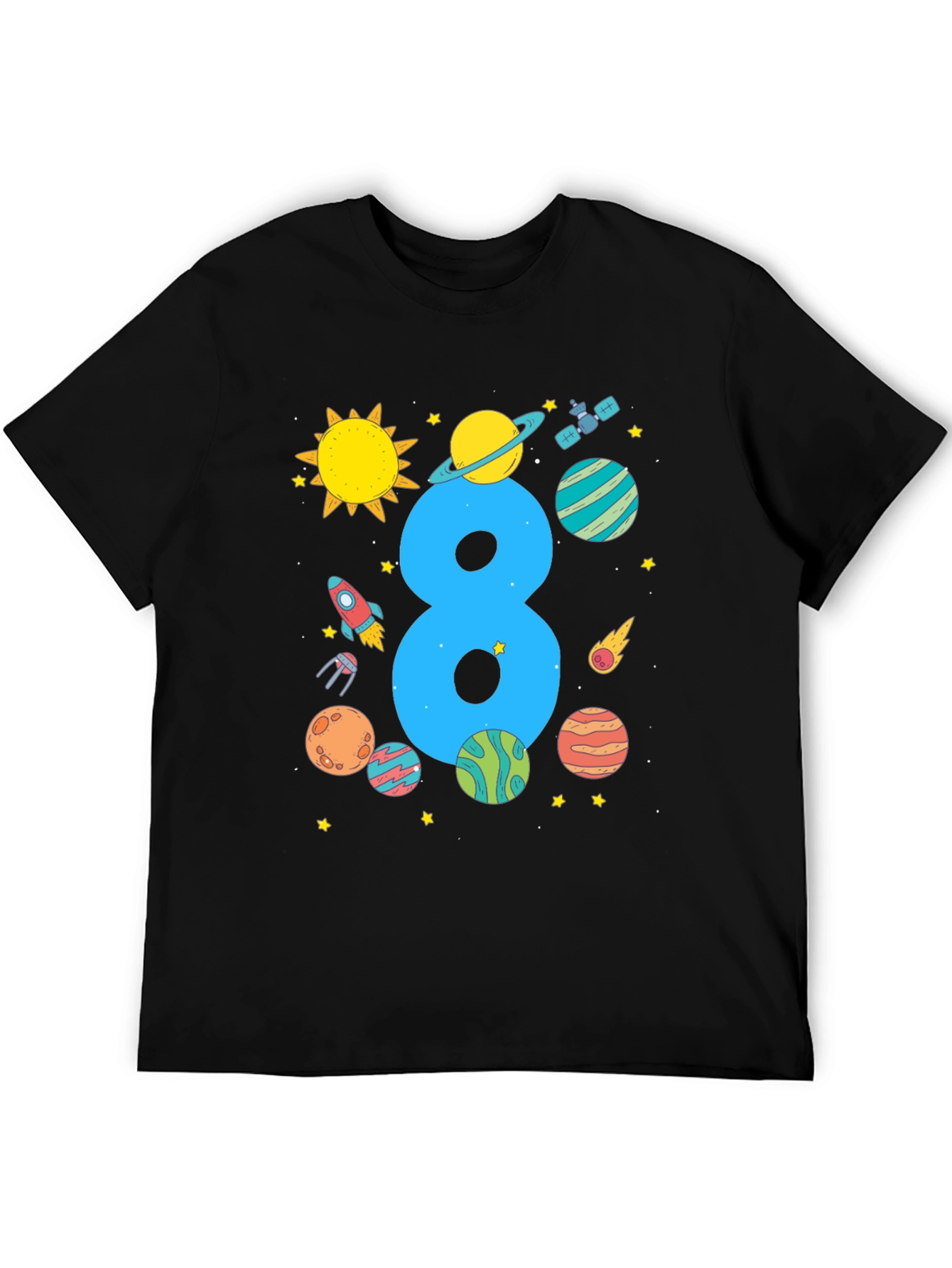 Kids 8th Birthday Space T-Shirt
