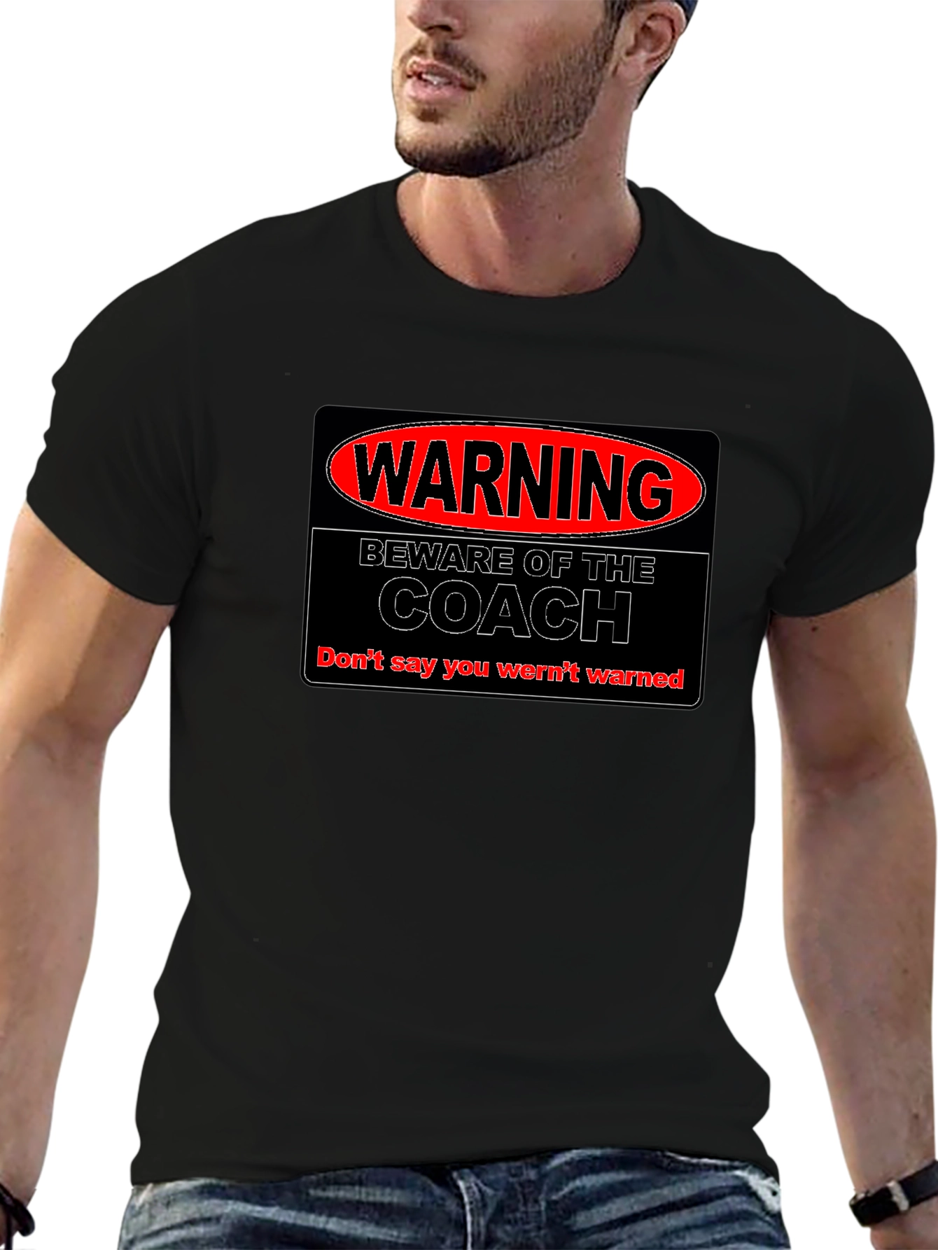 Warning Beware of Coach Black T-Shirt
