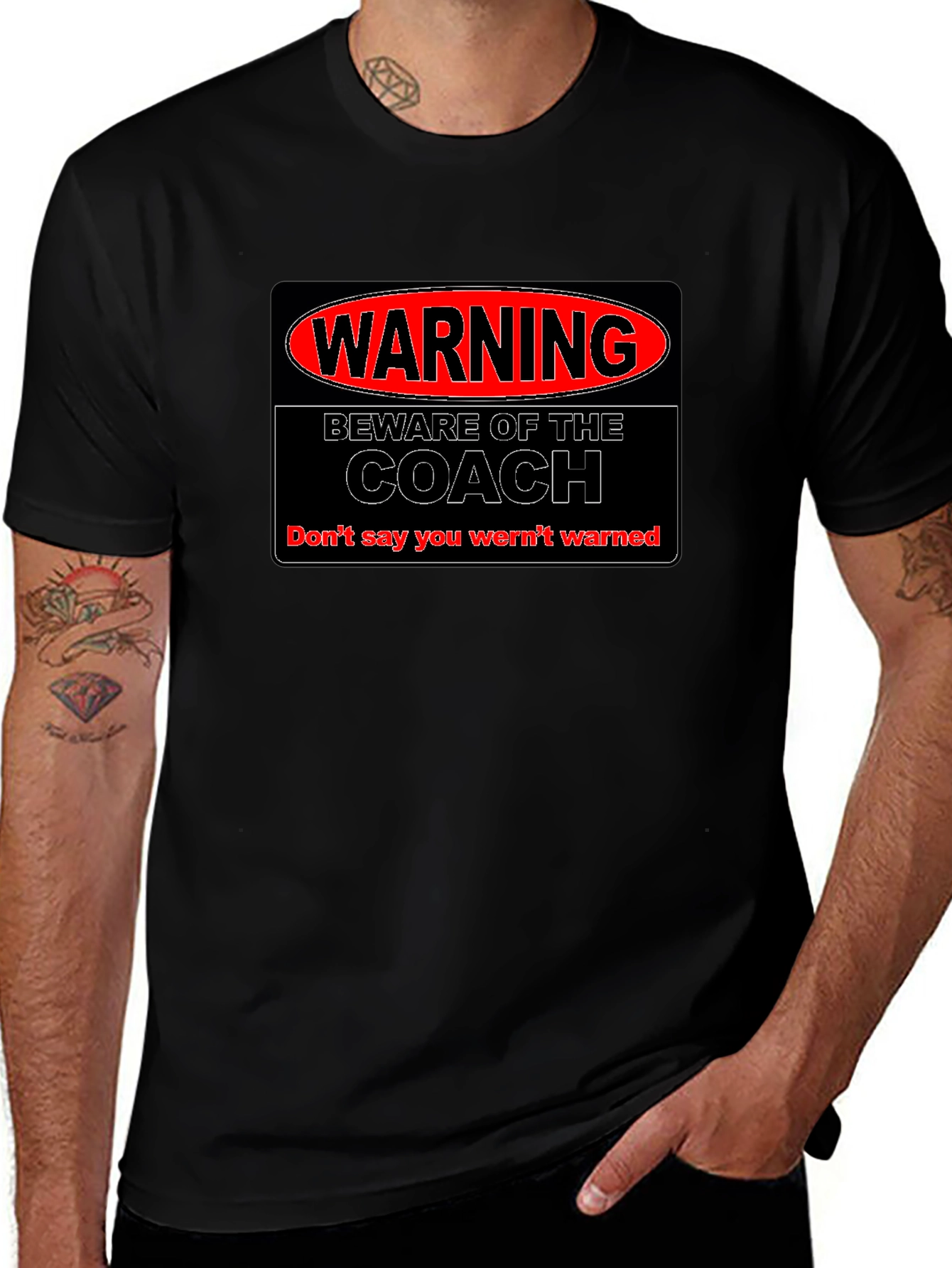 Warning Beware of Coach Black T-Shirt