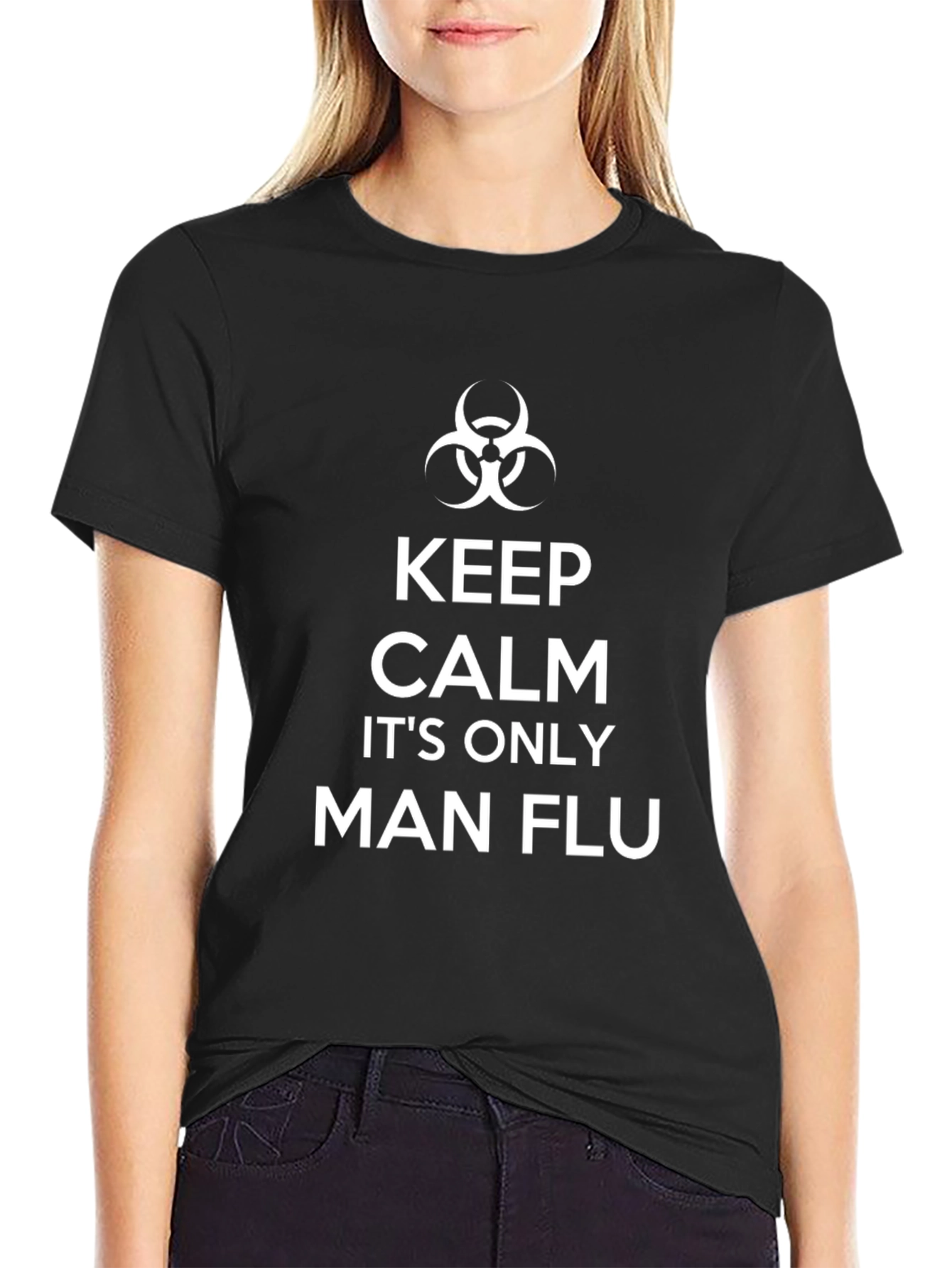 Keep Calm Man Flu T-Shirt Black