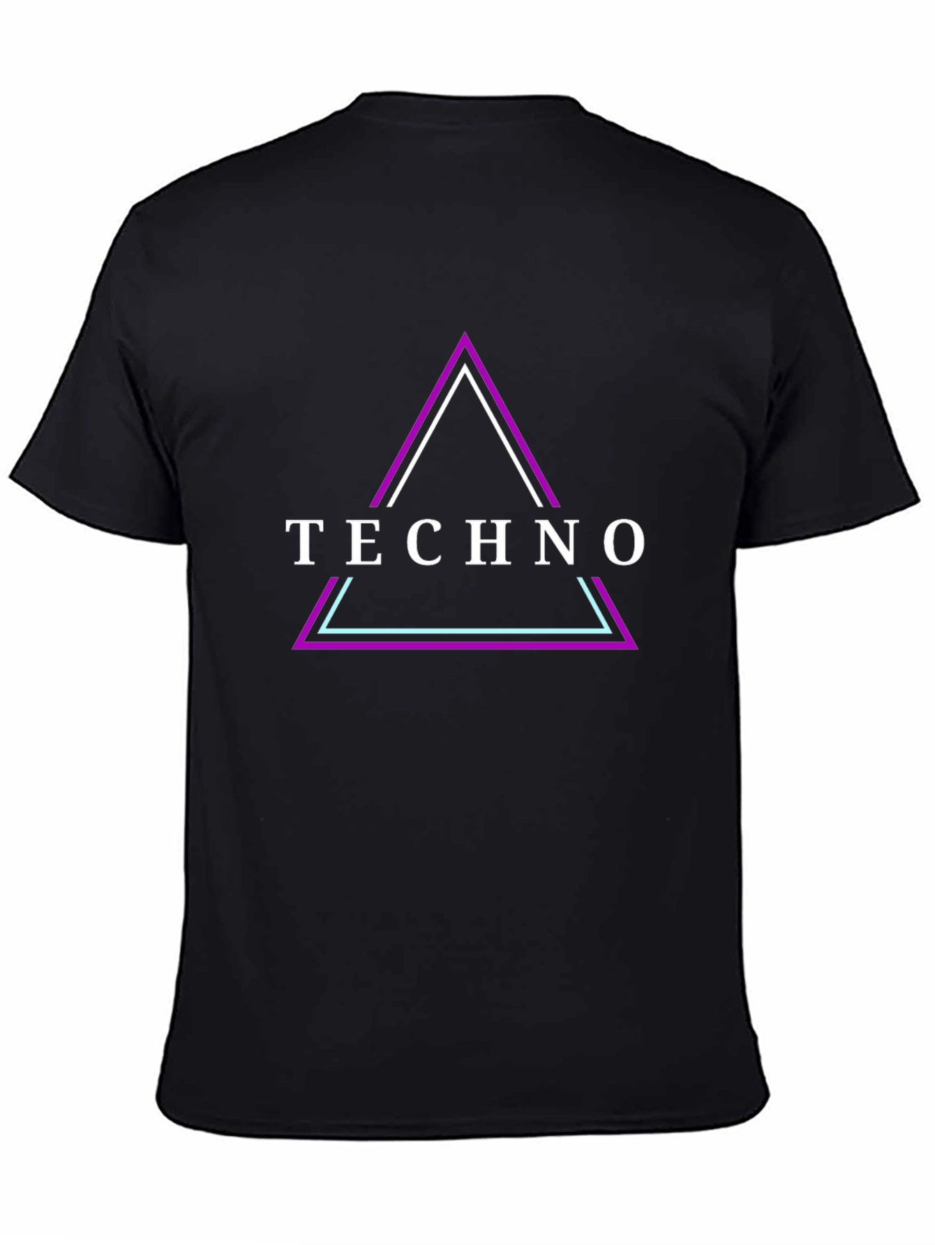Techno Triangle Graphic Tee - Stylish Black T-Shirt