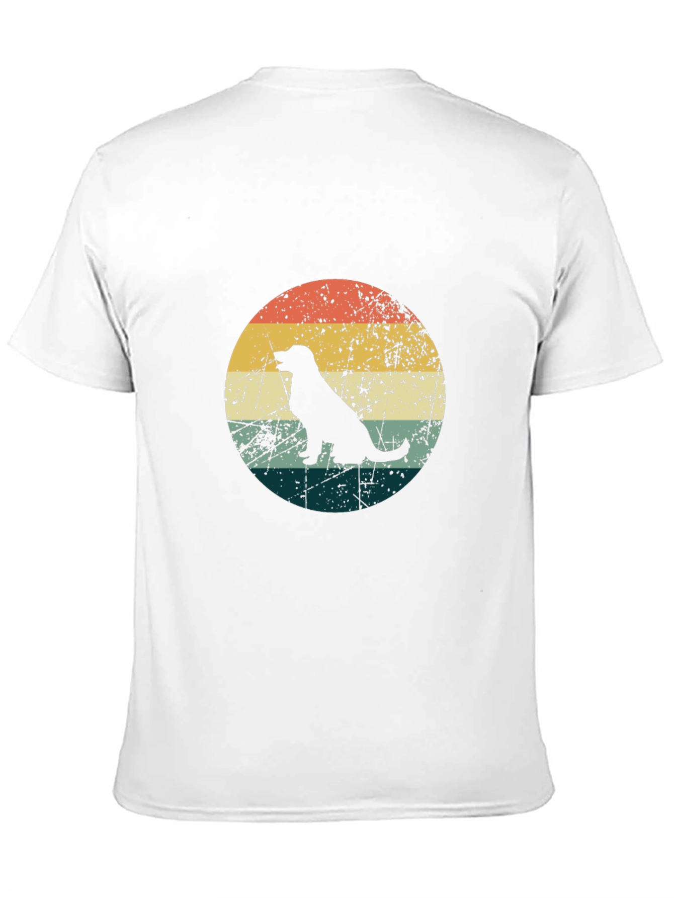 Retro Dog Silhouette Graphic Tee - Black