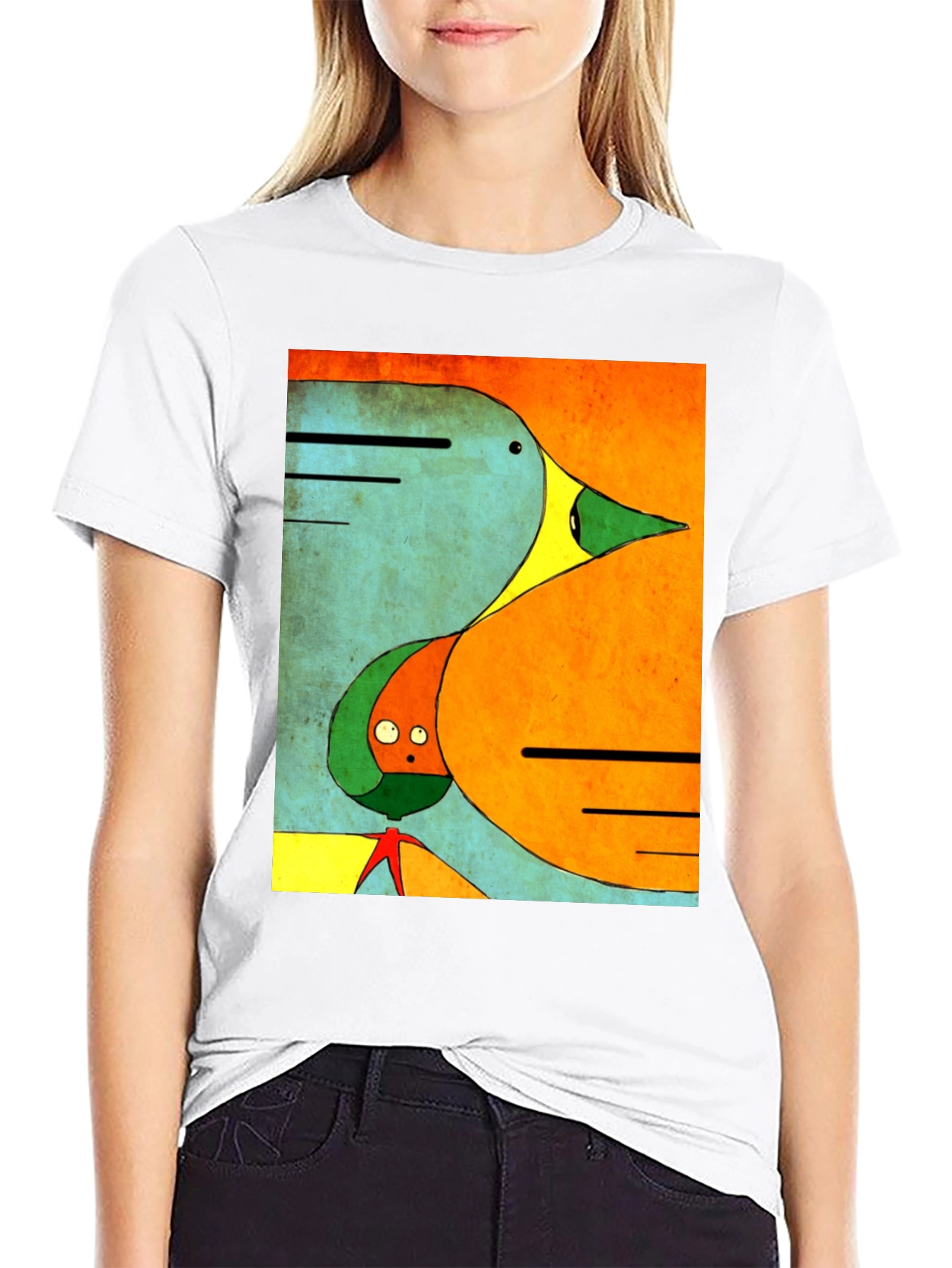Abstract Art T-Shirt - Modern Bird Design