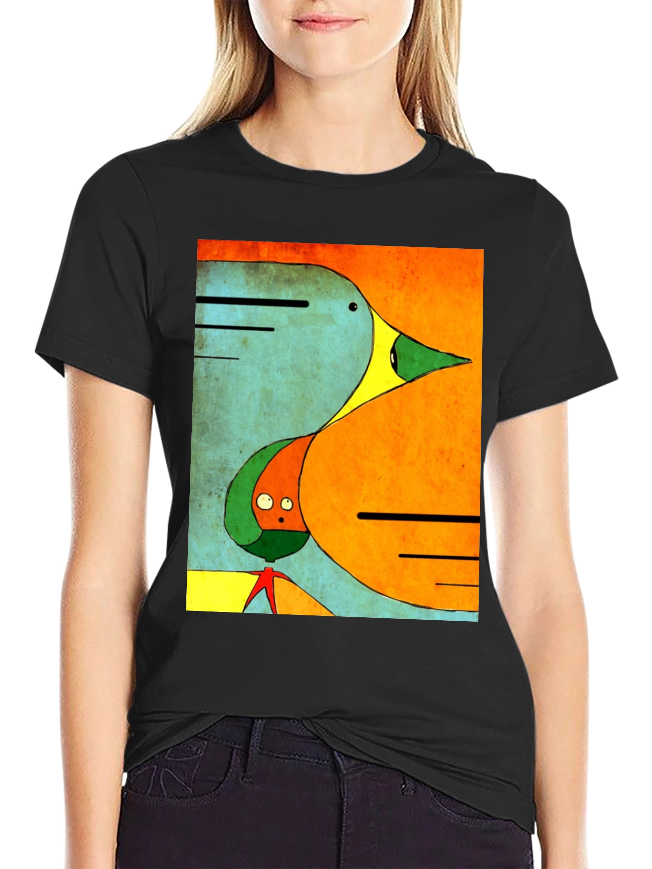 Abstract Art T-Shirt - Modern Bird Design