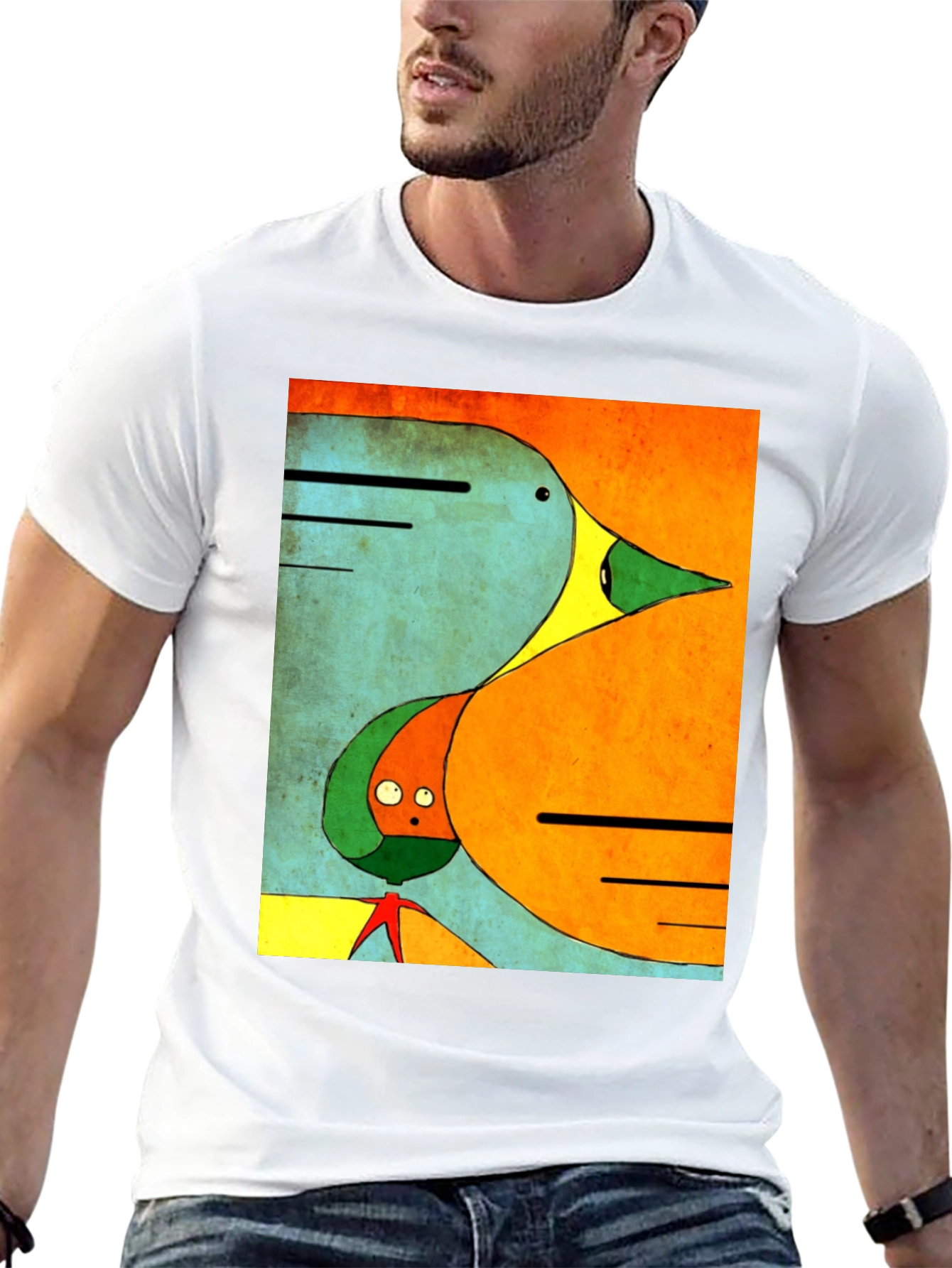 Abstract Art T-Shirt - Modern Bird Design