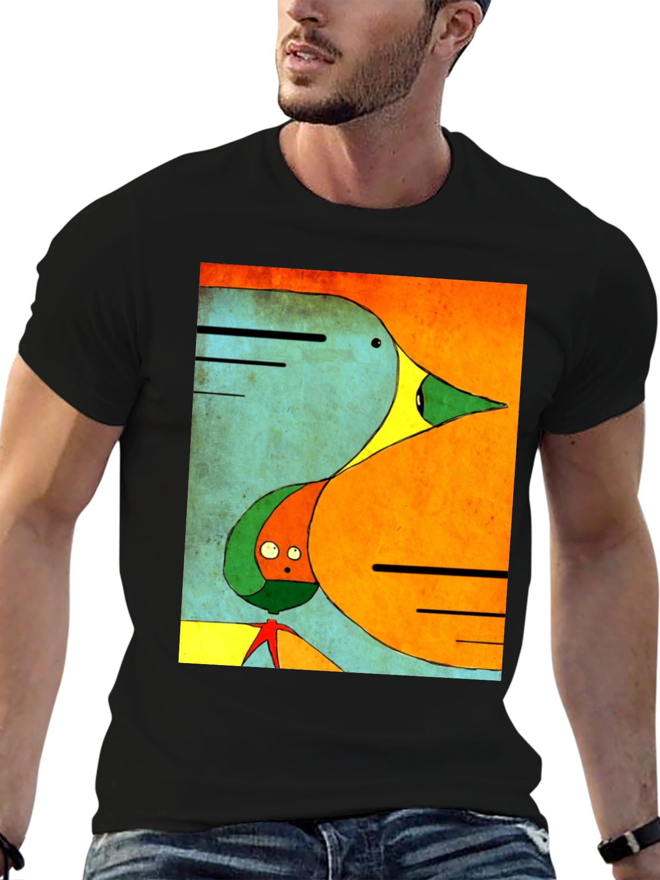 Abstract Art T-Shirt - Modern Bird Design