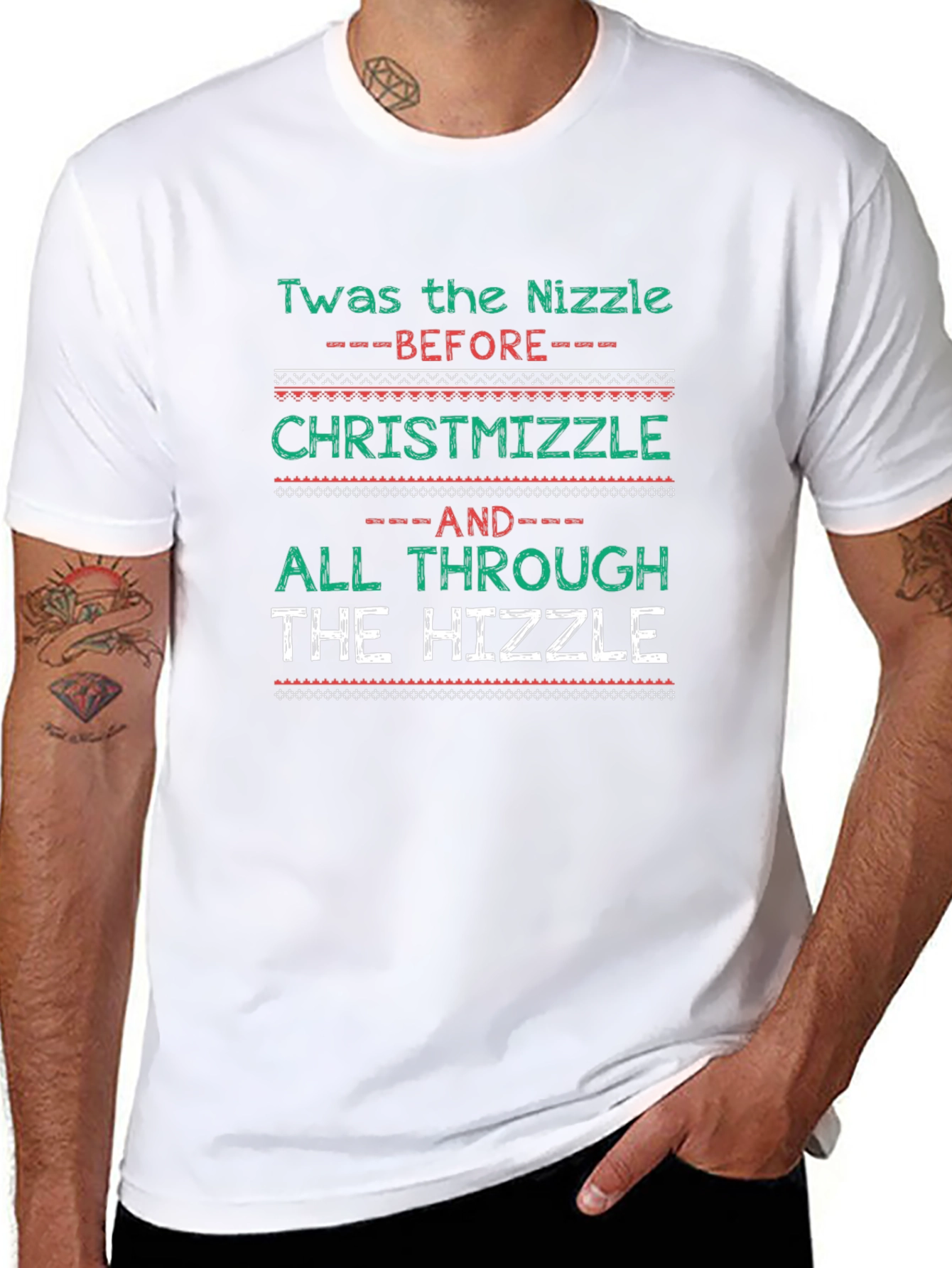 Christmas Holiday Funny Twas The Nizzle T-Shirt