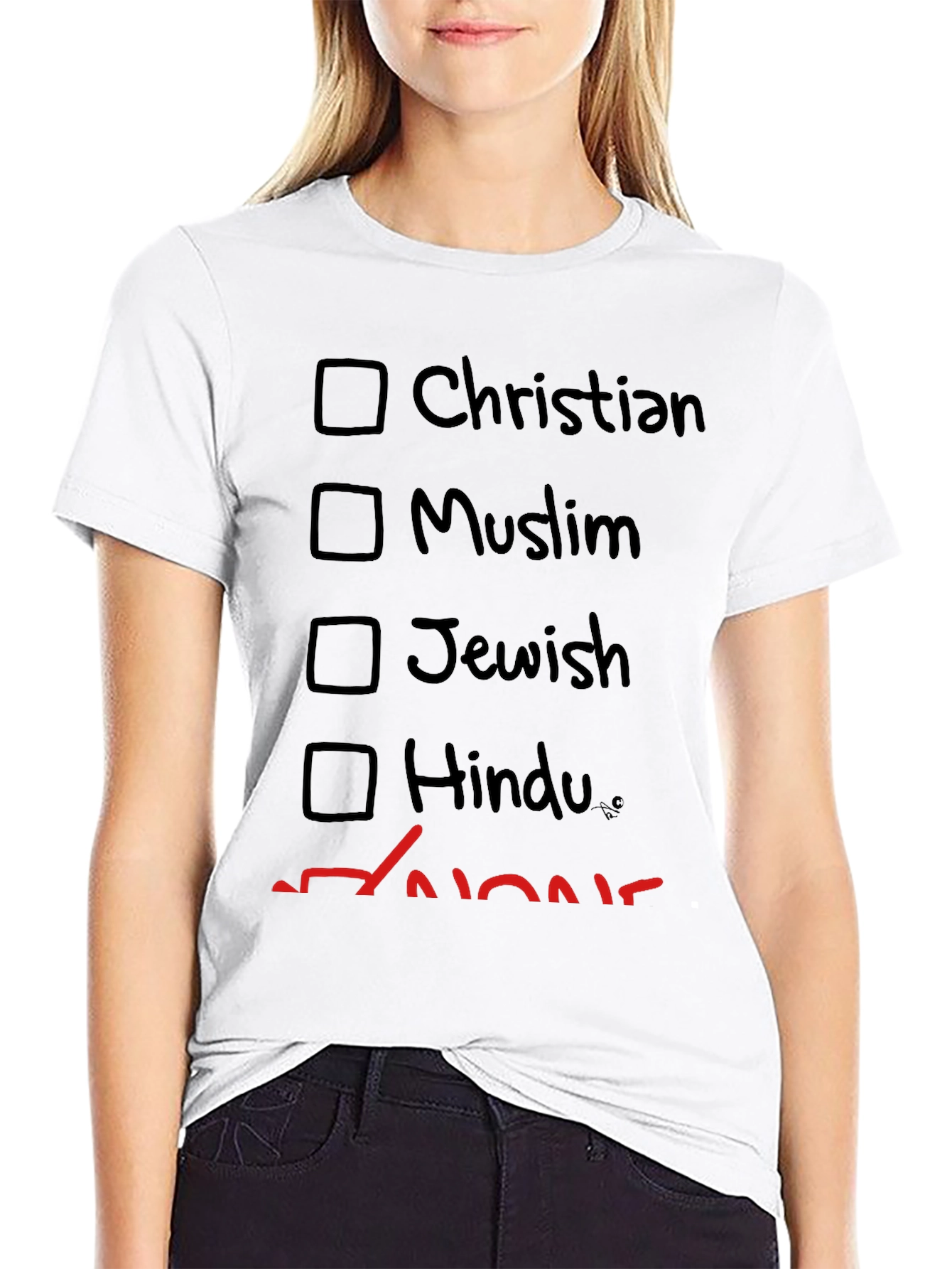 Atheist Humor T-Shirt - Religion Checkbox Tee