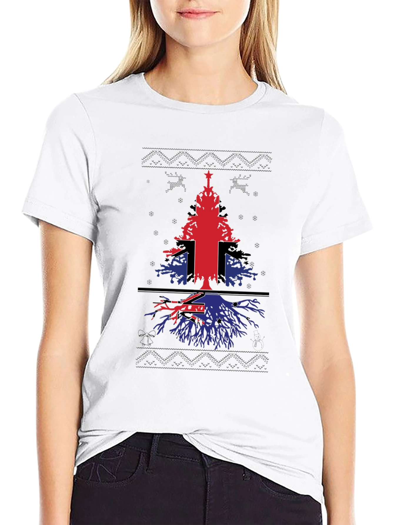 Christmas Tree Flag Graphic T-Shirt