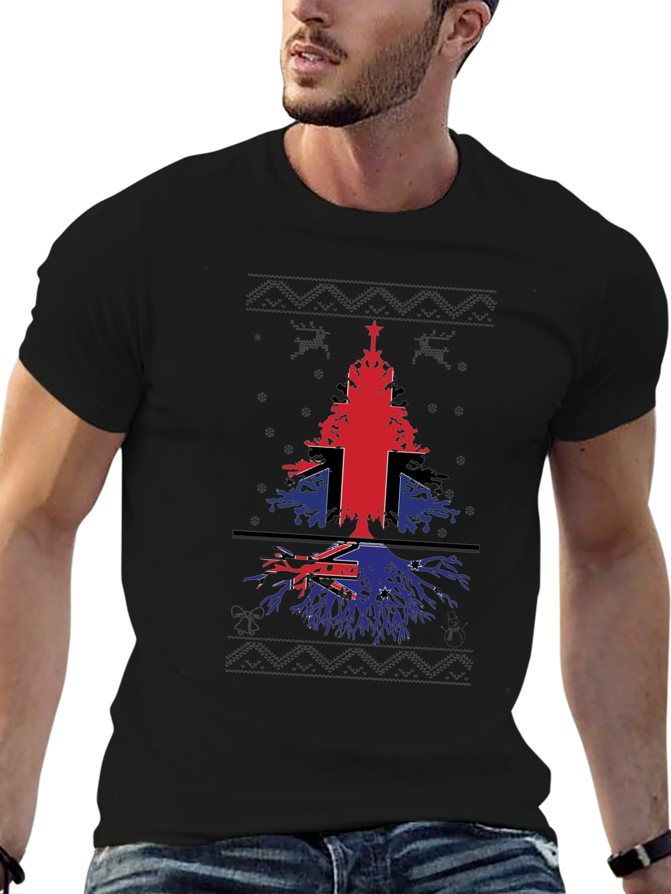 Christmas Tree Flag Graphic T-Shirt