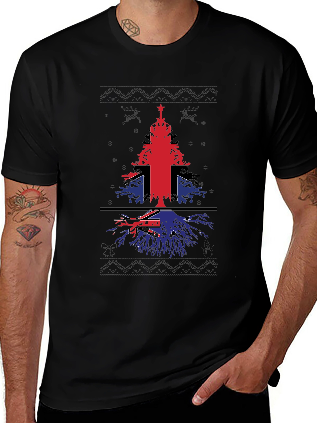 Christmas Tree Flag Graphic T-Shirt