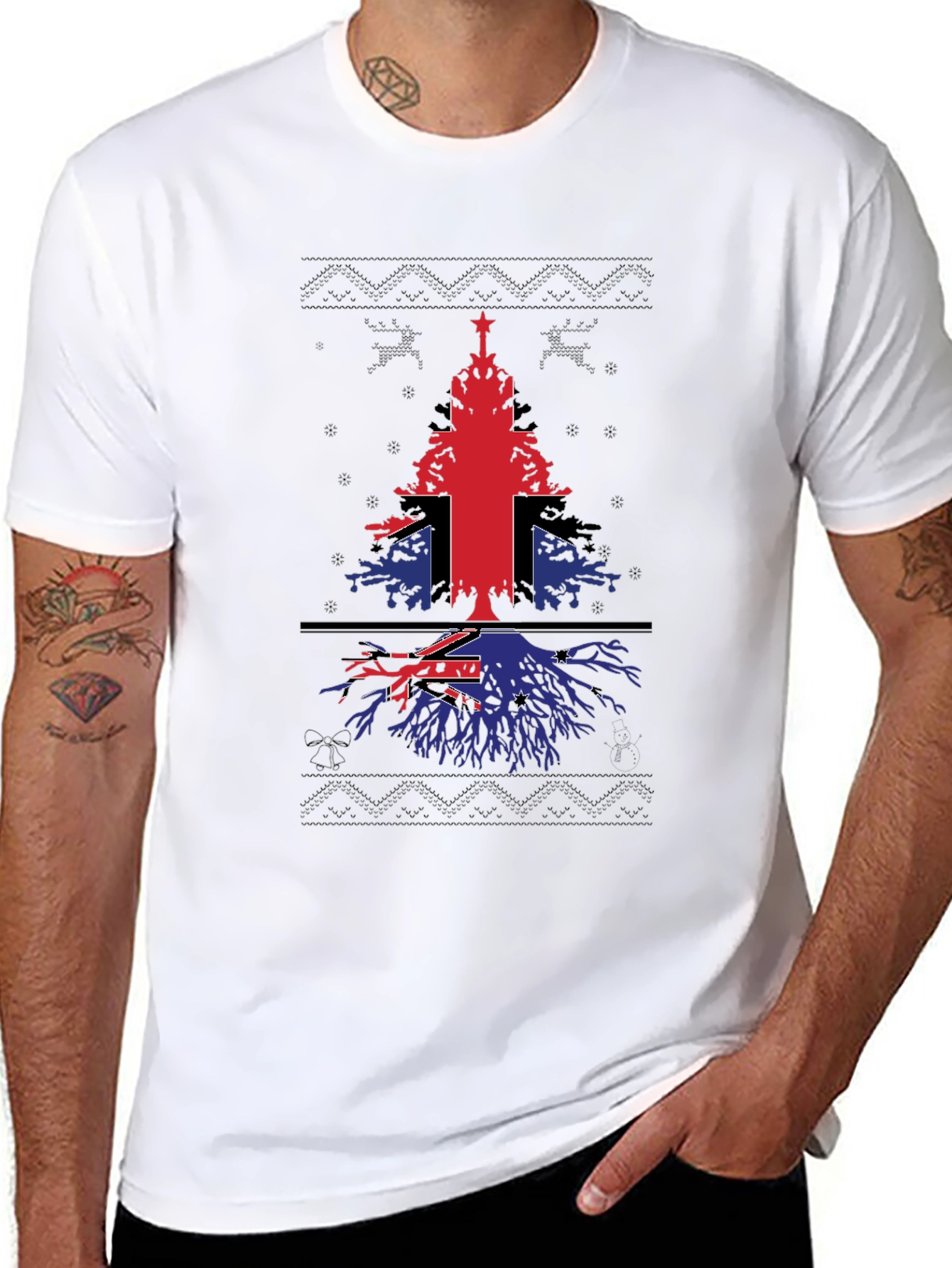 Christmas Tree Flag Graphic T-Shirt