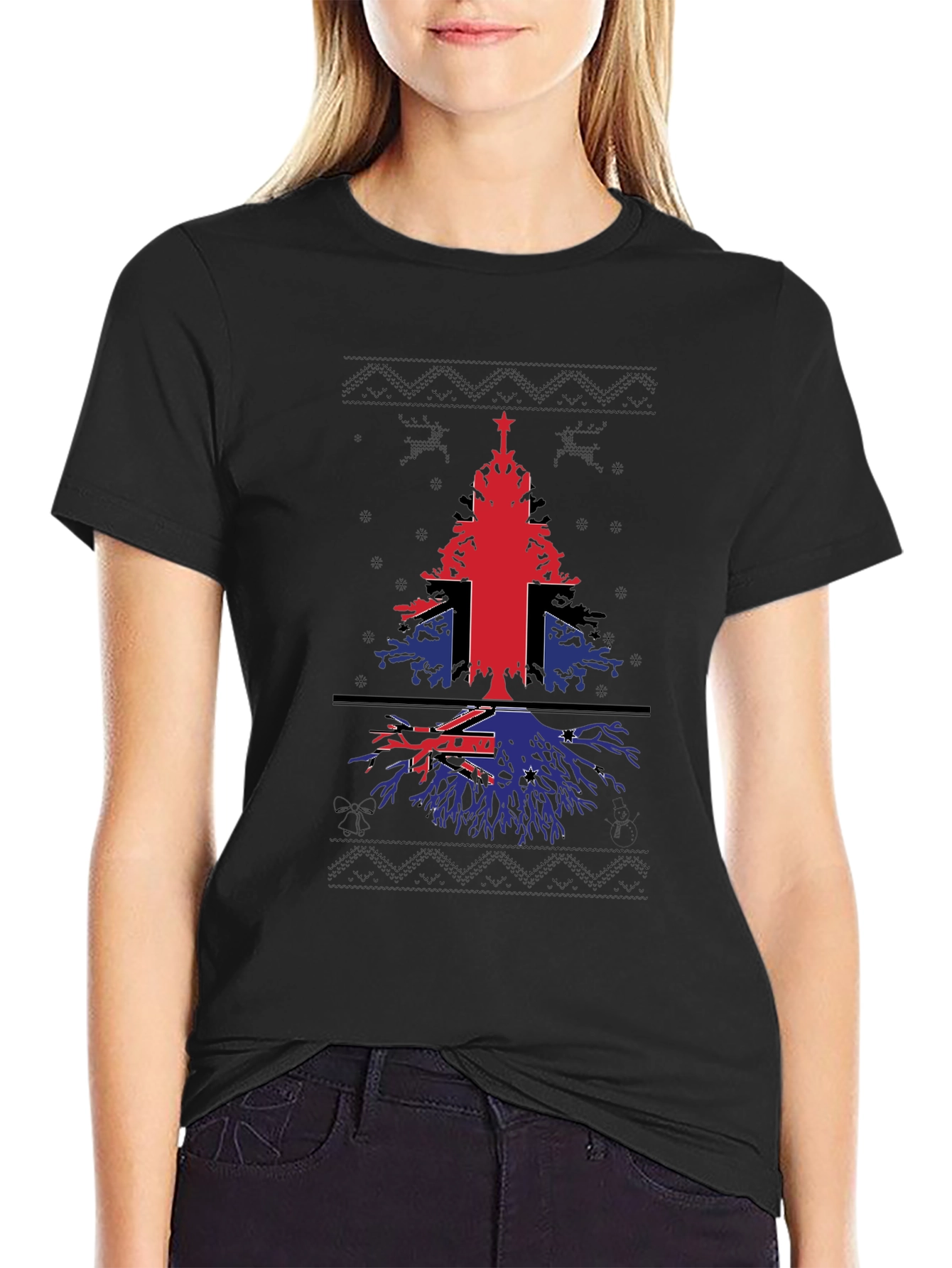 Christmas Tree Flag Graphic T-Shirt
